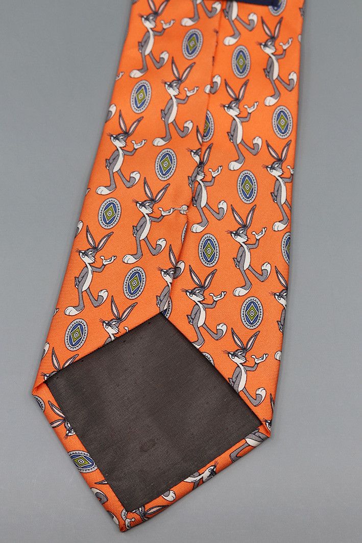 Warner Bros Vintage 1996 Looney Tunes Bugs Bunny Silk Tie Size ONE SIZE - 2 Thumbnail