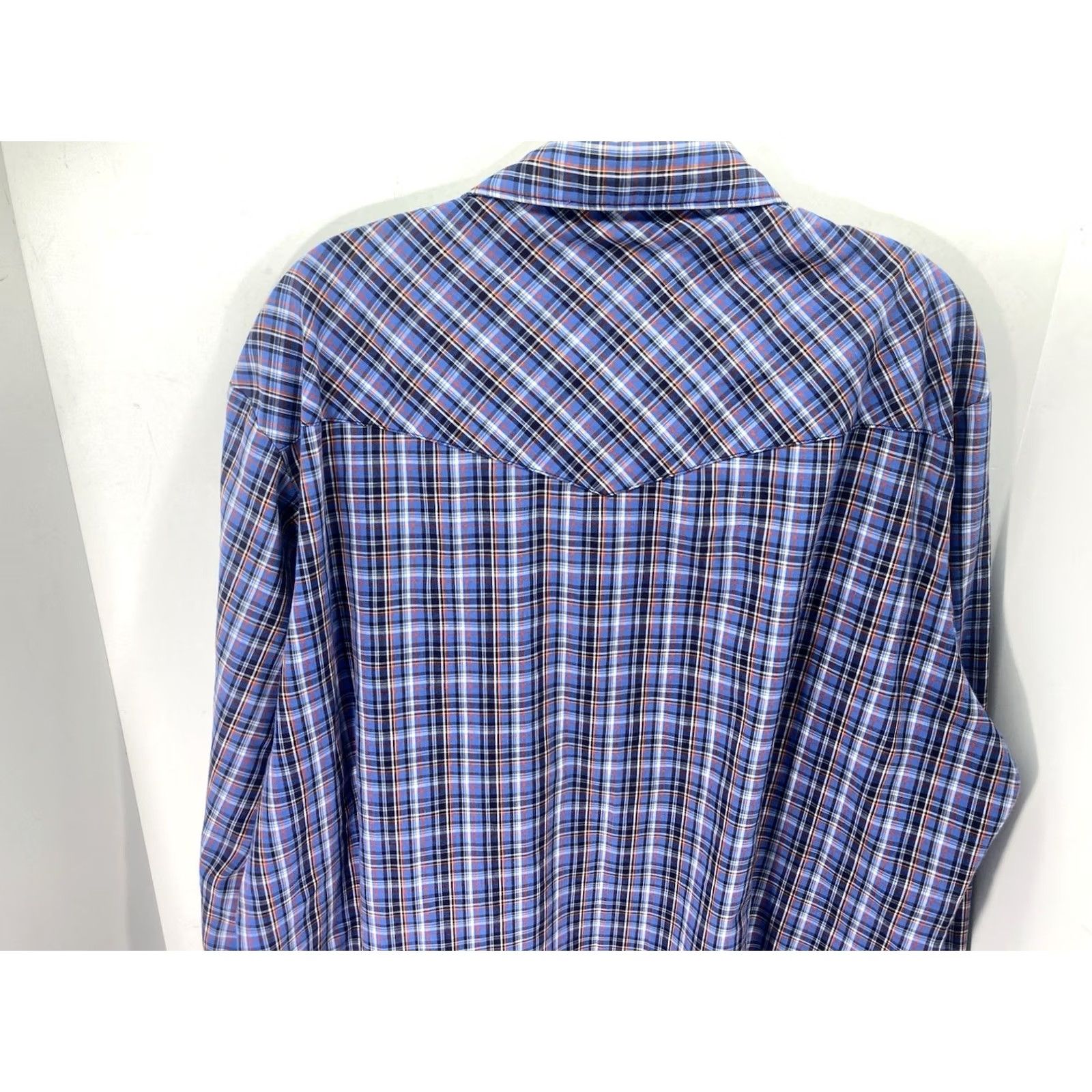 Wrangler VINTAGE Wrangler Pearl Snap Shirt Men XL Blue Plaid Long Sleeve Western Mens Size US XL / EU 56 / 4 - 7 Thumbnail
