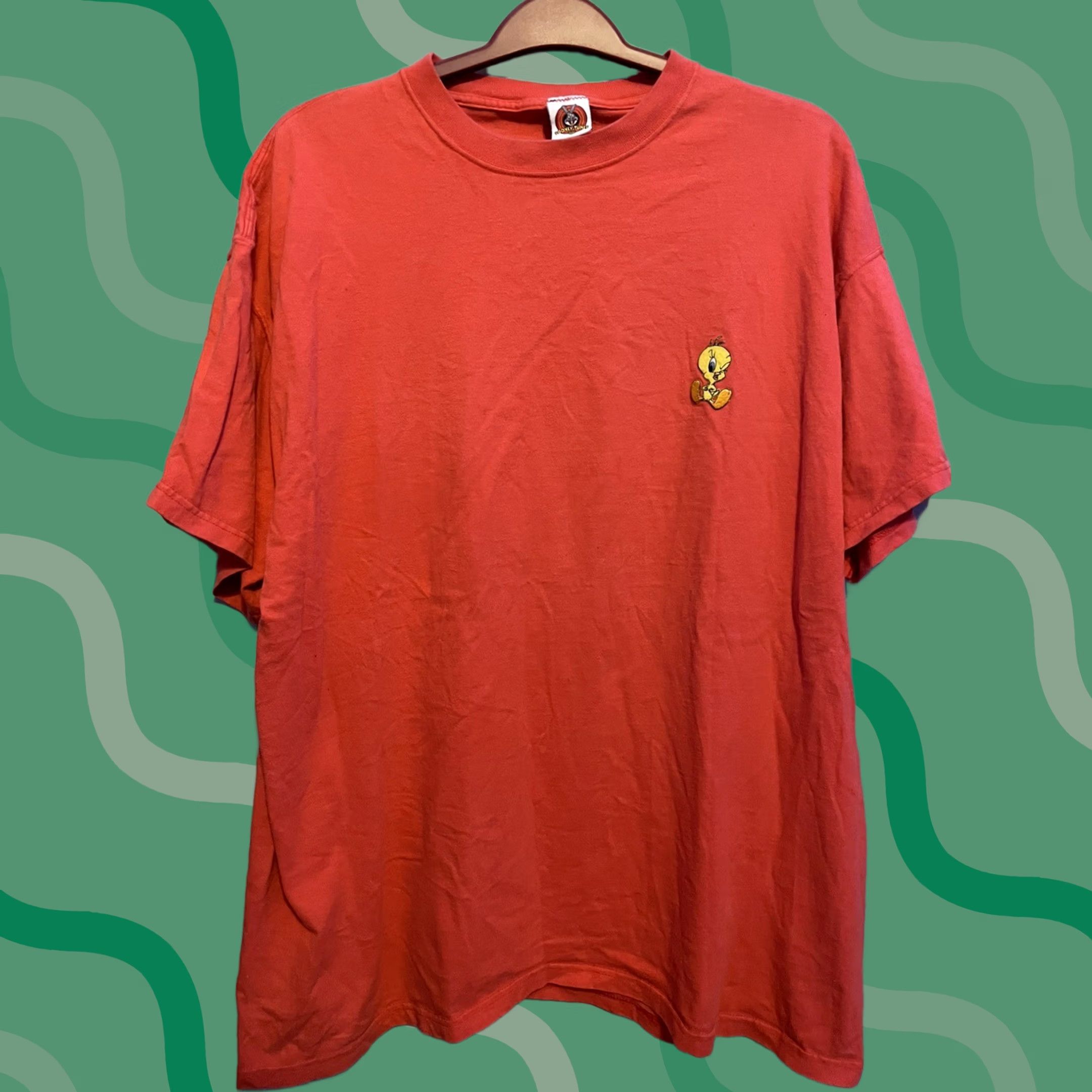 Vintage VINTAGE Warner Bros Looney Tunes Tweety Bird Shirt Orange Men’s 2XL Crew Neck Short Sleeve Embroidered Cotton Knit Tee Shirt Mens Size US XXL / EU 58 / 5 - 1 Thumbnail