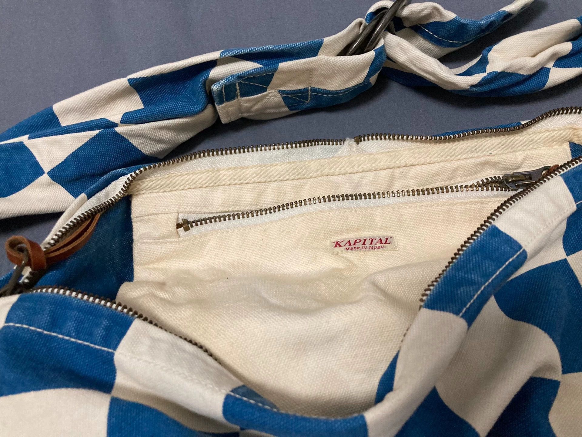 Kapital kapital Stray bag blue and white checkerboard-2508 Size ONE SIZE - 2 Thumbnail