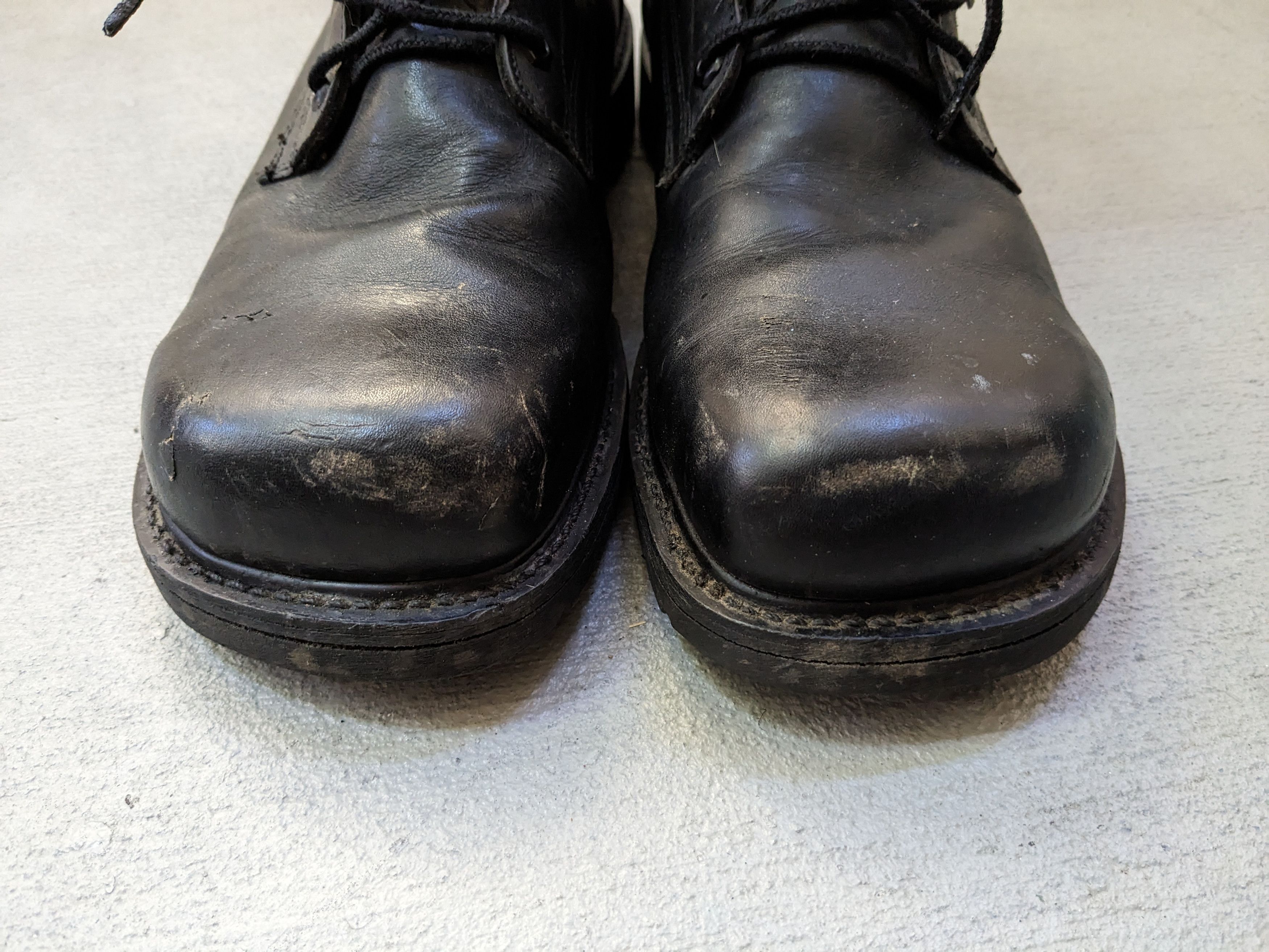 Genuine Leather × Vintage Vintage Combat Boots Black 11.5 Narrow Leather Biker Chunky Size US 11.5 / EU 44-45 - 4 Thumbnail