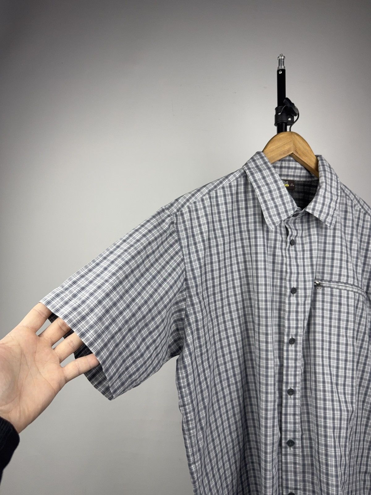 SALEWA Salewa Gorpcore Outdoor Hiking Shirt Grey Plaid Zip Pocket Size US XL / EU 56 / 4 - 6 Thumbnail