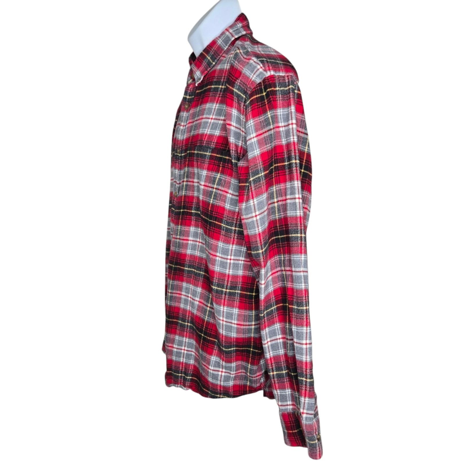 Lands' End Lands End Mens Plaid Shirt XL 17 17.5 Flannel Cotton Button Size US XL / EU 56 / 4 - 4 Thumbnail