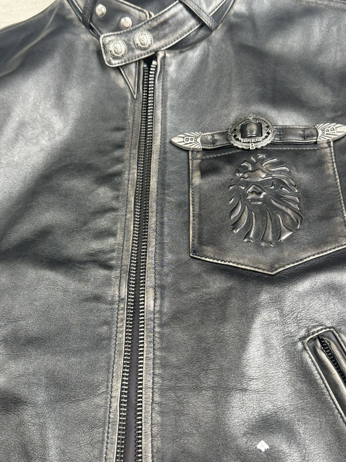 Bape Bape black washed leather Harrington Style jacket Size US M / EU 48-50 / 2 - 2 Thumbnail