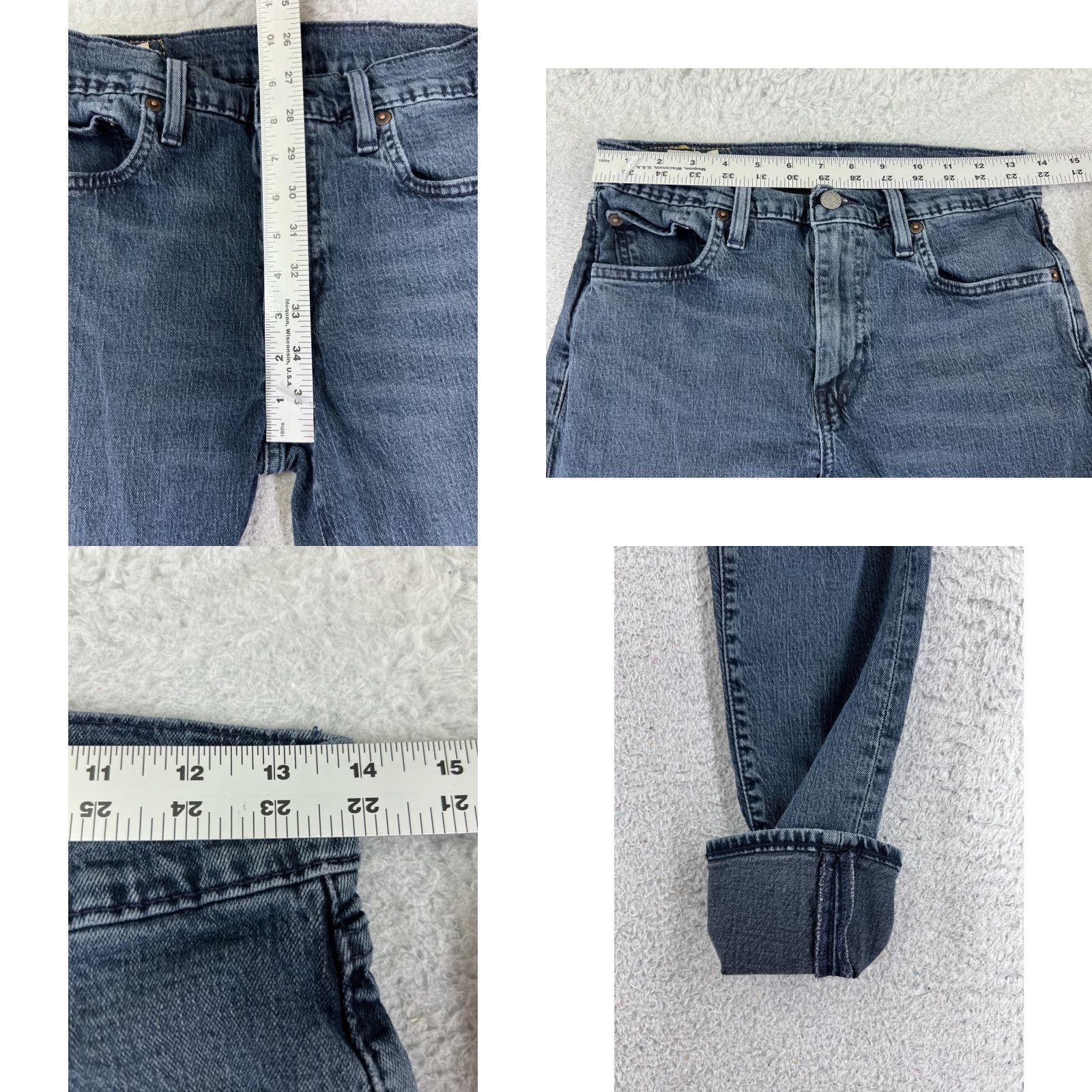 Levi's Levi's Jeans Men Slim 29 Blue Denim 502 Straight 5-Pocket Cotton Blend Regular Waist 28x28 Vintage No N/A Size US 29 - 9 Thumbnail