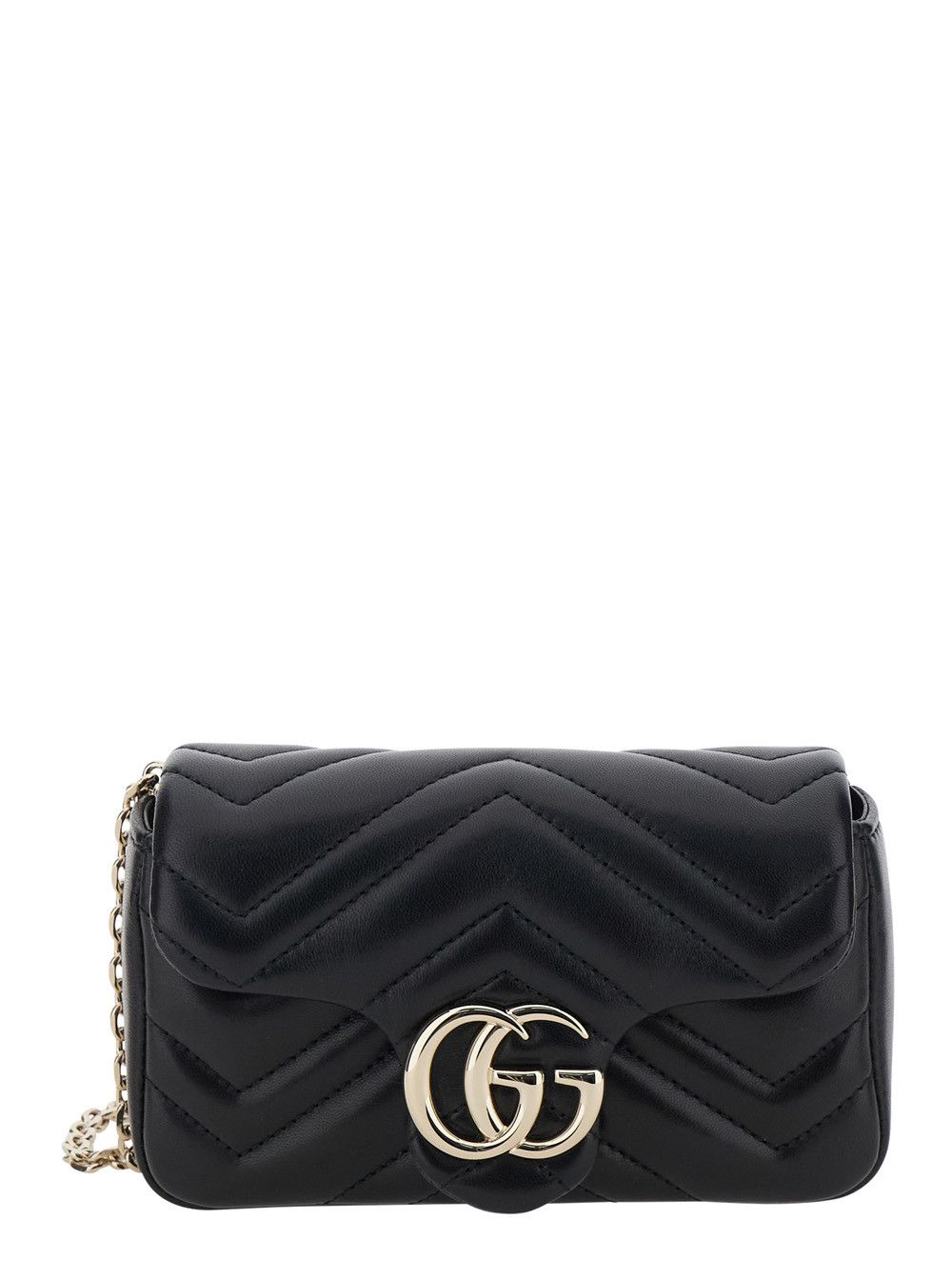 Gucci 'Ophidia' Black Mini Bag with Chain Strap and GG Plate on Front in Leather for Women Size ONE SIZE - 1 Thumbnail