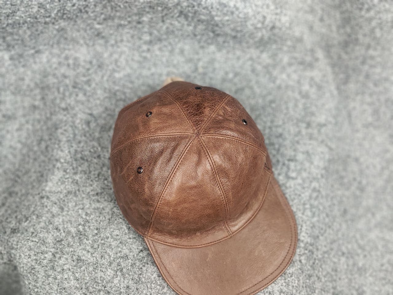 Vintage Vintage Brown Genuine Leather Baseball hat Design cap Unisex Size ONE SIZE - 3 Thumbnail