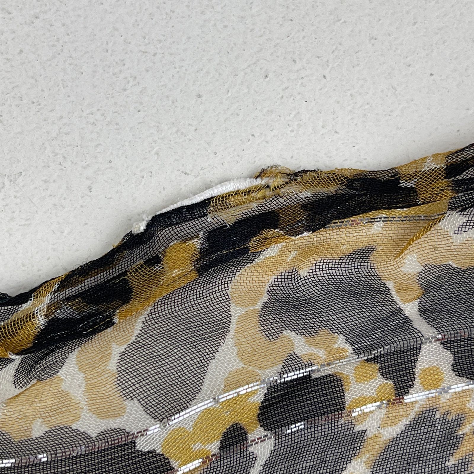Vintage VTG Leopard Print Sheer Scarf Striped Silver Brown Black Red Size ONE SIZE - 21 Thumbnail