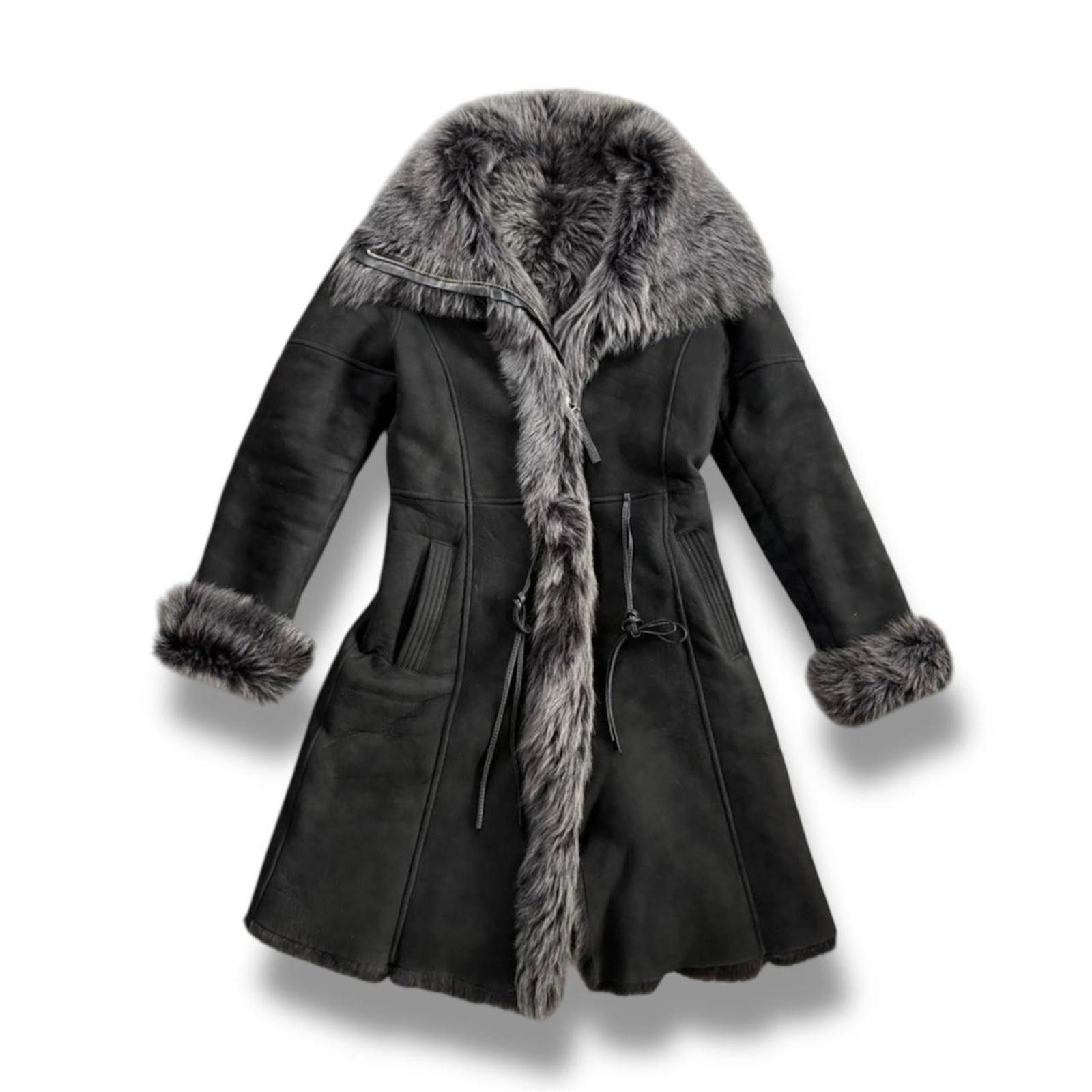 Other Real sheepskin fur fairy grunge vintage black classic coat Size XS / US 0-2 / IT 36-38 - 1 Thumbnail