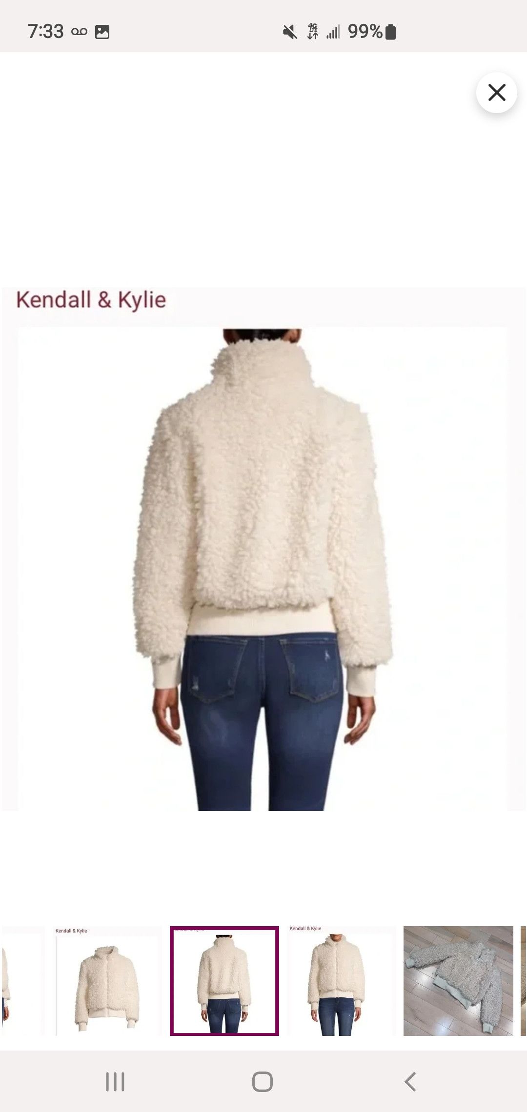 Kendall And Kylie Kendall & Kylie Y2K cream colored zip up sherpa teddy coat Size L / US 10 / IT 46 - 10 Thumbnail
