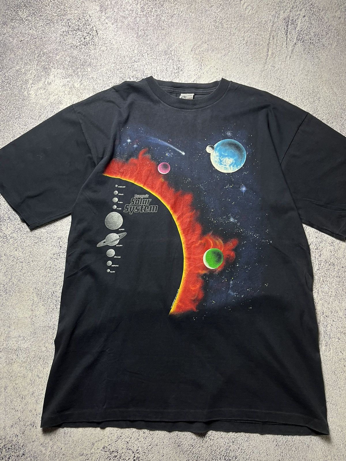 Vintage 1990 Vintage Peter Kull Solar System Graphic T-Shirt 90s Size US XL / EU 56 / 4 - 2 Thumbnail