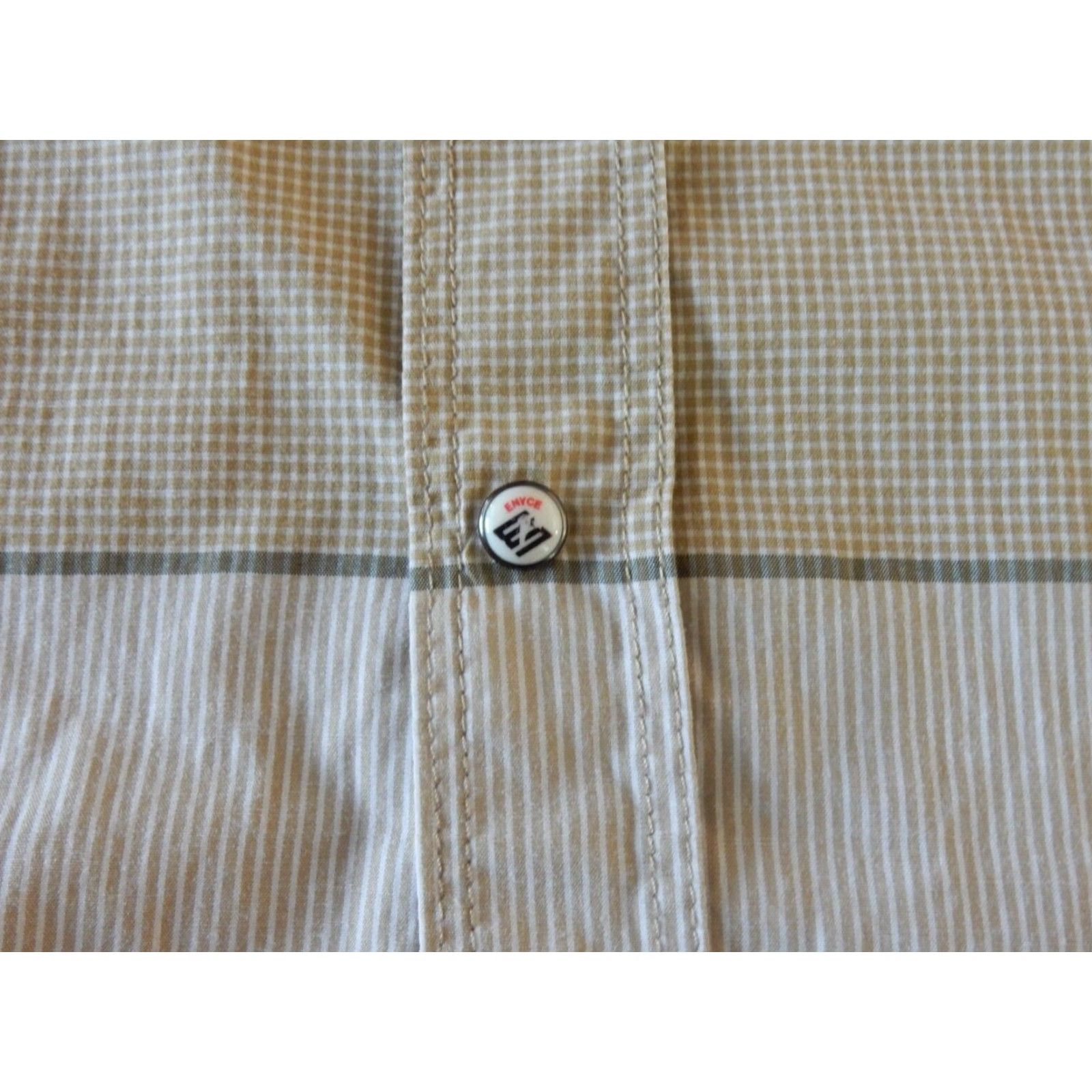 Enyce VINTAGE Enyce Men's Button-Up Shirt Short Sleeve Plaid 4XL Cotton Blend Brown Mens Size US XXL / EU 58 / 5 - 3 Thumbnail