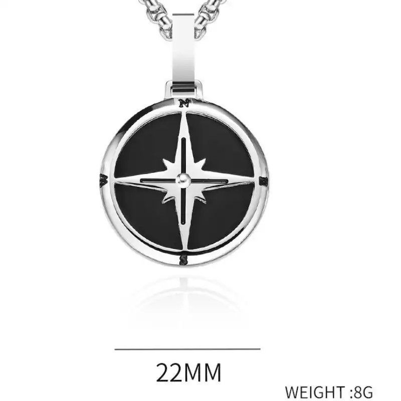 Jewelry × Vintage Compass Stainless Steel Chain Necklace Size ONE SIZE - 3 Thumbnail