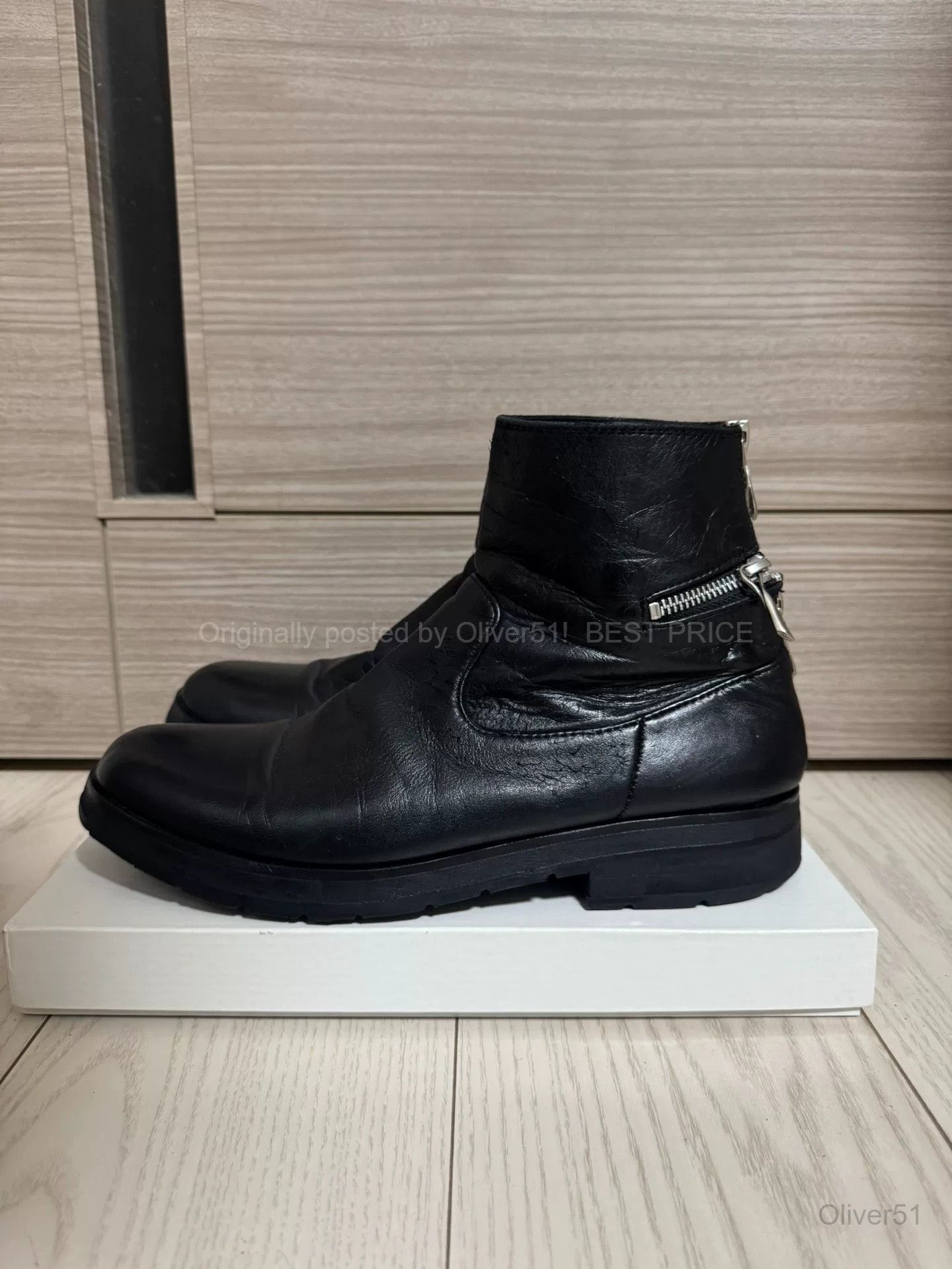 14th Addiction 14th Addiction Distressed Cross Zip Ankle BFAGBB264 Size US 8 / EU 41 - 2 Thumbnail