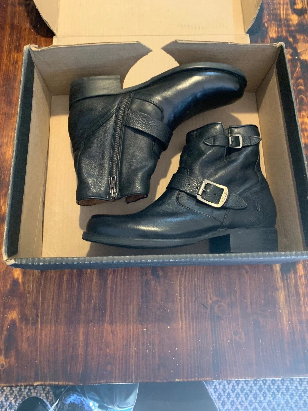 Frye Frye Engineer Boots Black Leather 7.5 Motorcycle Biker Size US 7.5 / EU 40-41 - 4 Thumbnail