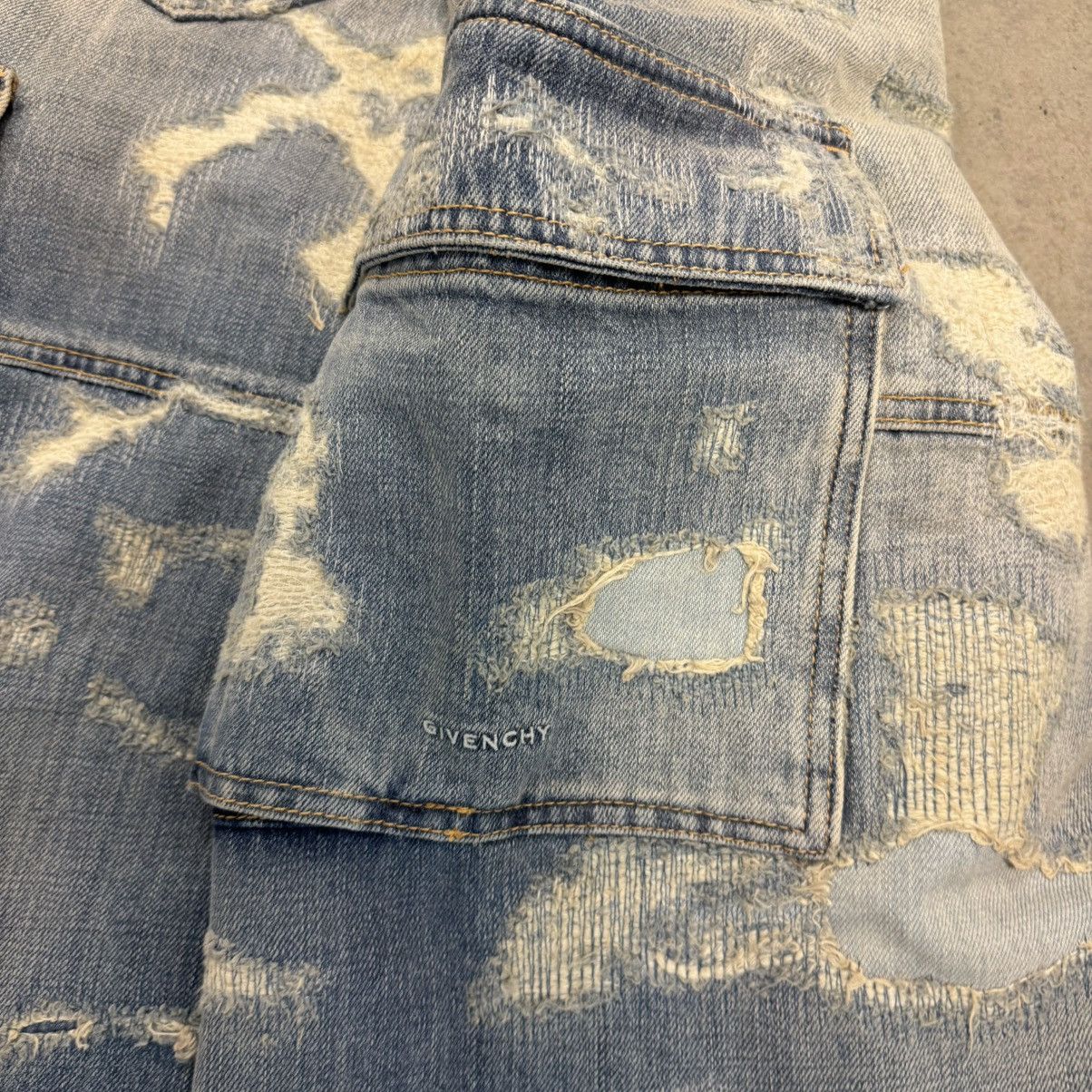 Givenchy Givenchy Moleskin-Trimmed Distressed Denim Cargo Shorts Size US 32 / EU 48 - 9 Thumbnail
