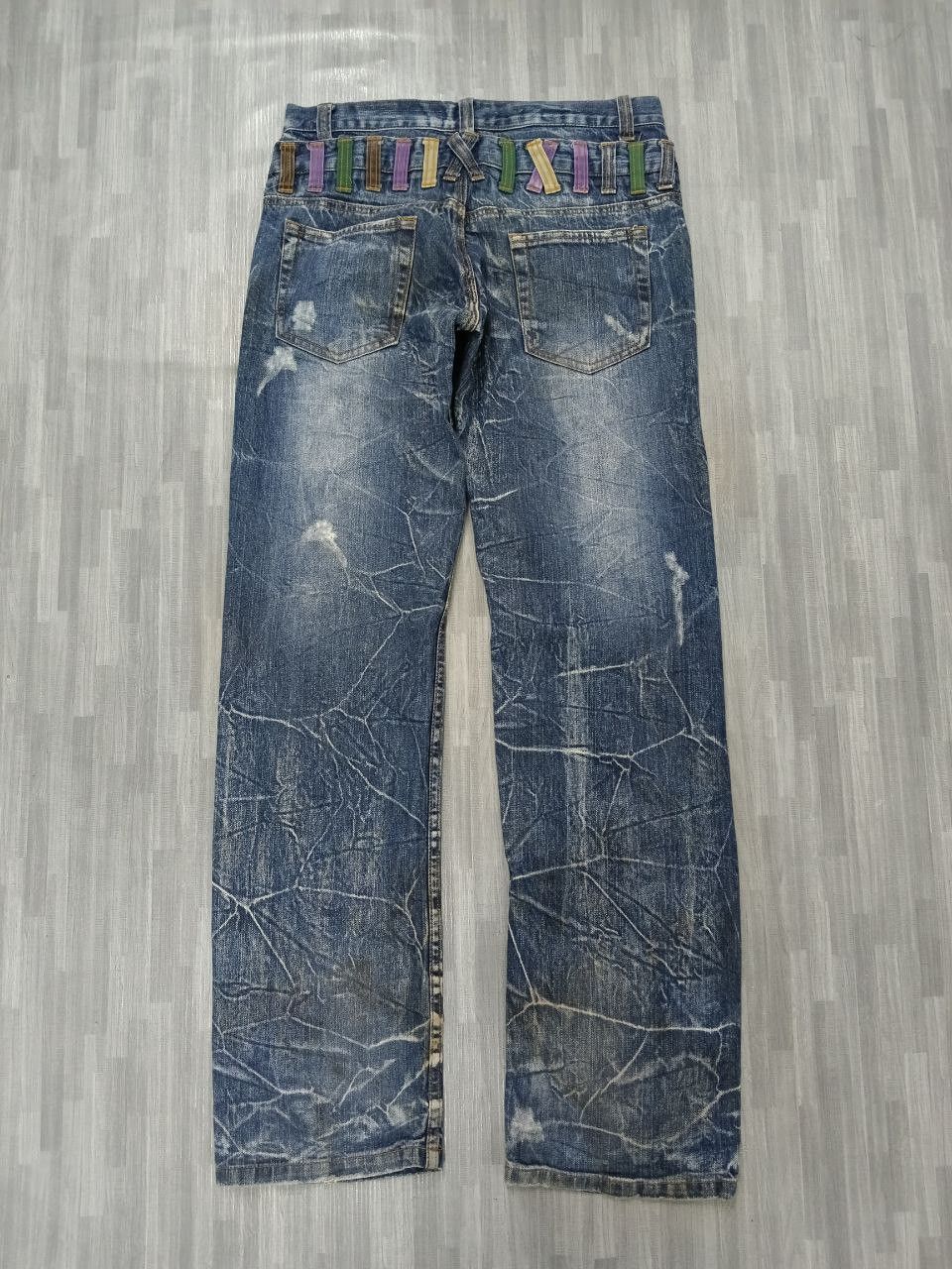 Japanese Brand SiCK DOUBLE WAIST NYLAUS DENIM PANTS Size US 31 - 3 Thumbnail