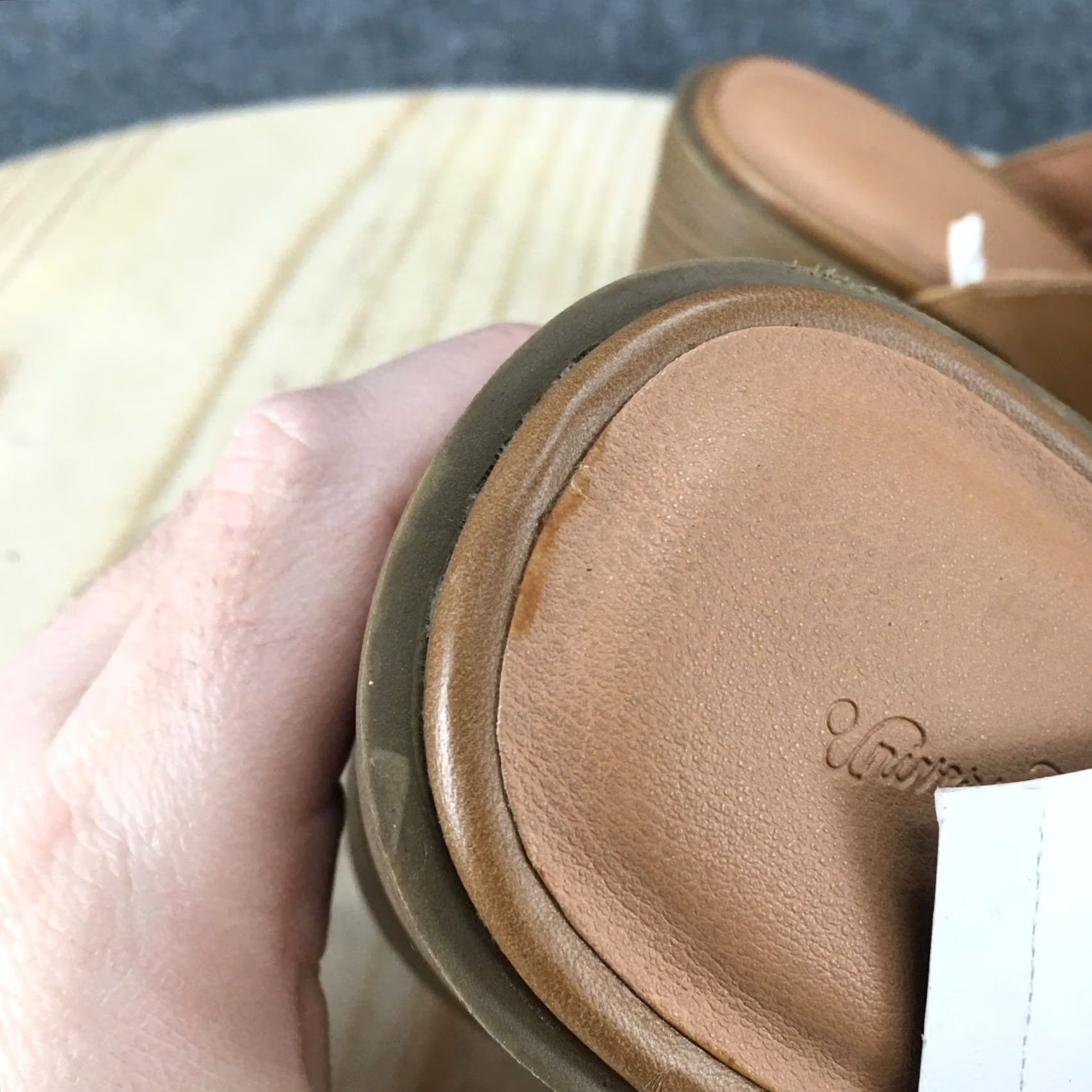 Vintage Universal Thread Heels Womens 11 Tan Mule Platform Slip On Chunky Block Heel Shoes Womens US 11 Brown Mule Platform Heel Size US 11 / IT 41 - 4 Thumbnail