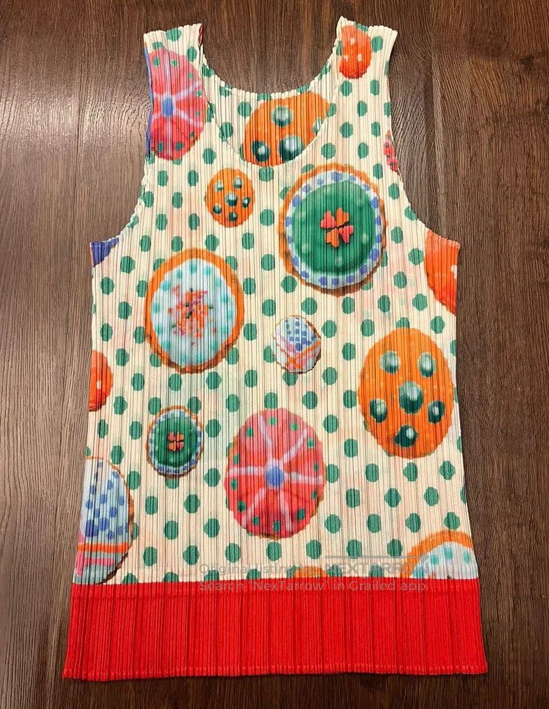 Issey Miyake Issey Miyake Cookie Donut Colorful Fun Polka Dot Sleeveles Size L / US 10 / IT 46 - 1 Thumbnail