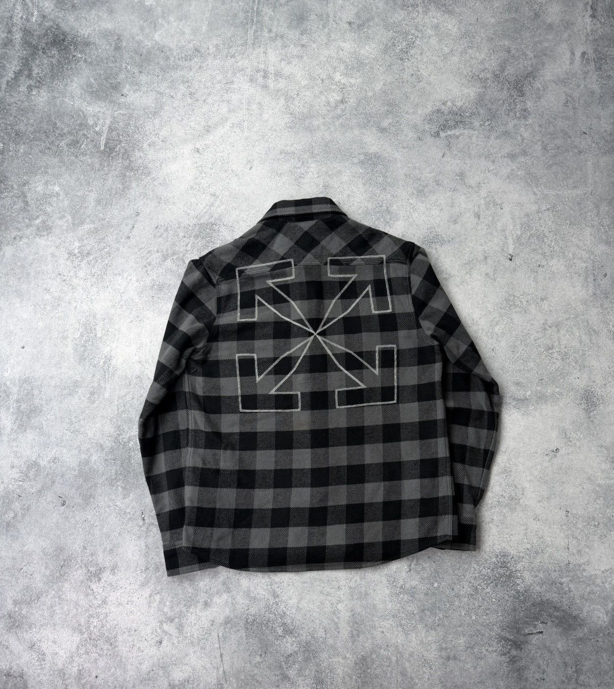 Off-White Off-white arrow flannel shirt grey Size US S / EU 44-46 / 1 - 1 Thumbnail