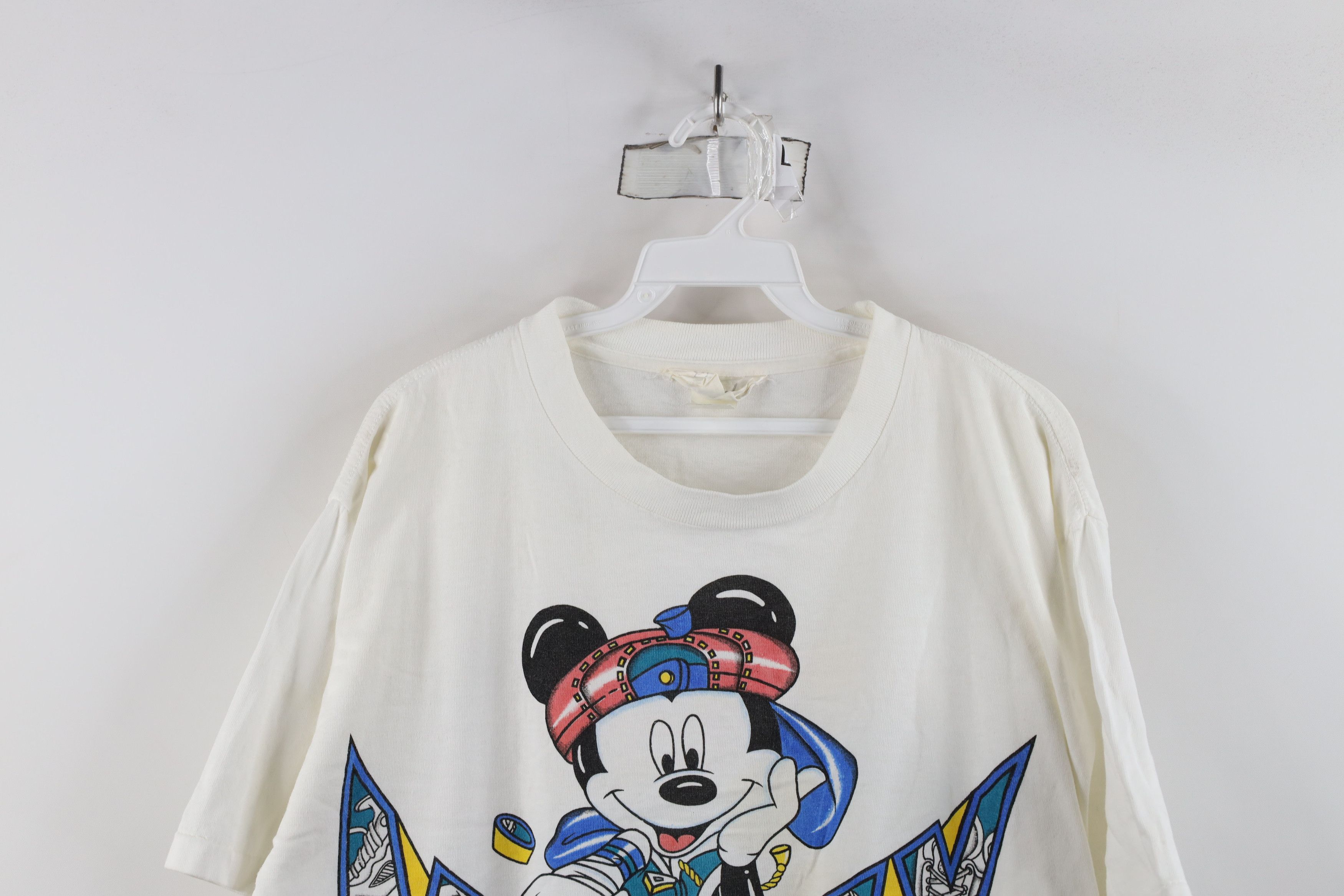 Disney × Vintage Vintage 90s Disney Hip Hop Cropped Mickey Mouse T-Shirt USA Size M / US 6-8 / IT 42-44 - 2 Thumbnail