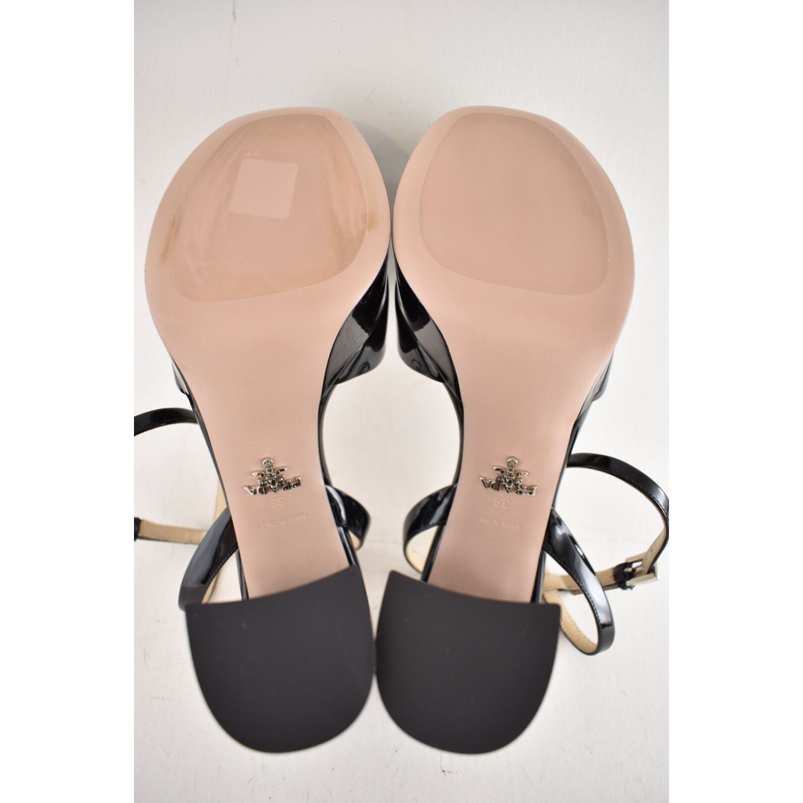 Prada Prada 115mm Black Patent Leather Platform Sandal Ankle Size US 9 / IT 39 - 16 Thumbnail