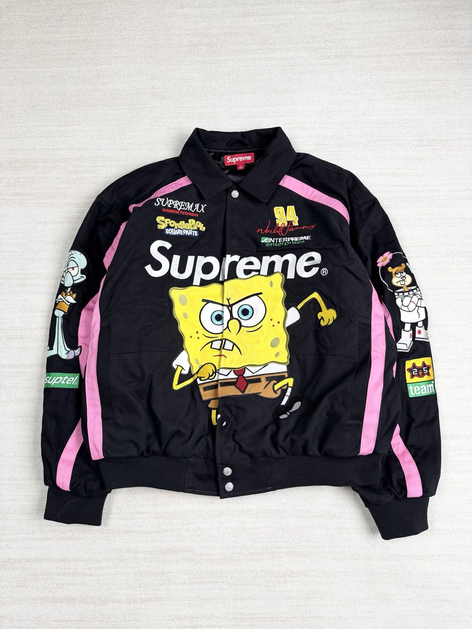 ジャケット・アウター Supreme SpongeBob Jeff Hamilton Jacket M Supreme®️/SpongeBob SquarePants Jeff Hamilton Racing Jacket