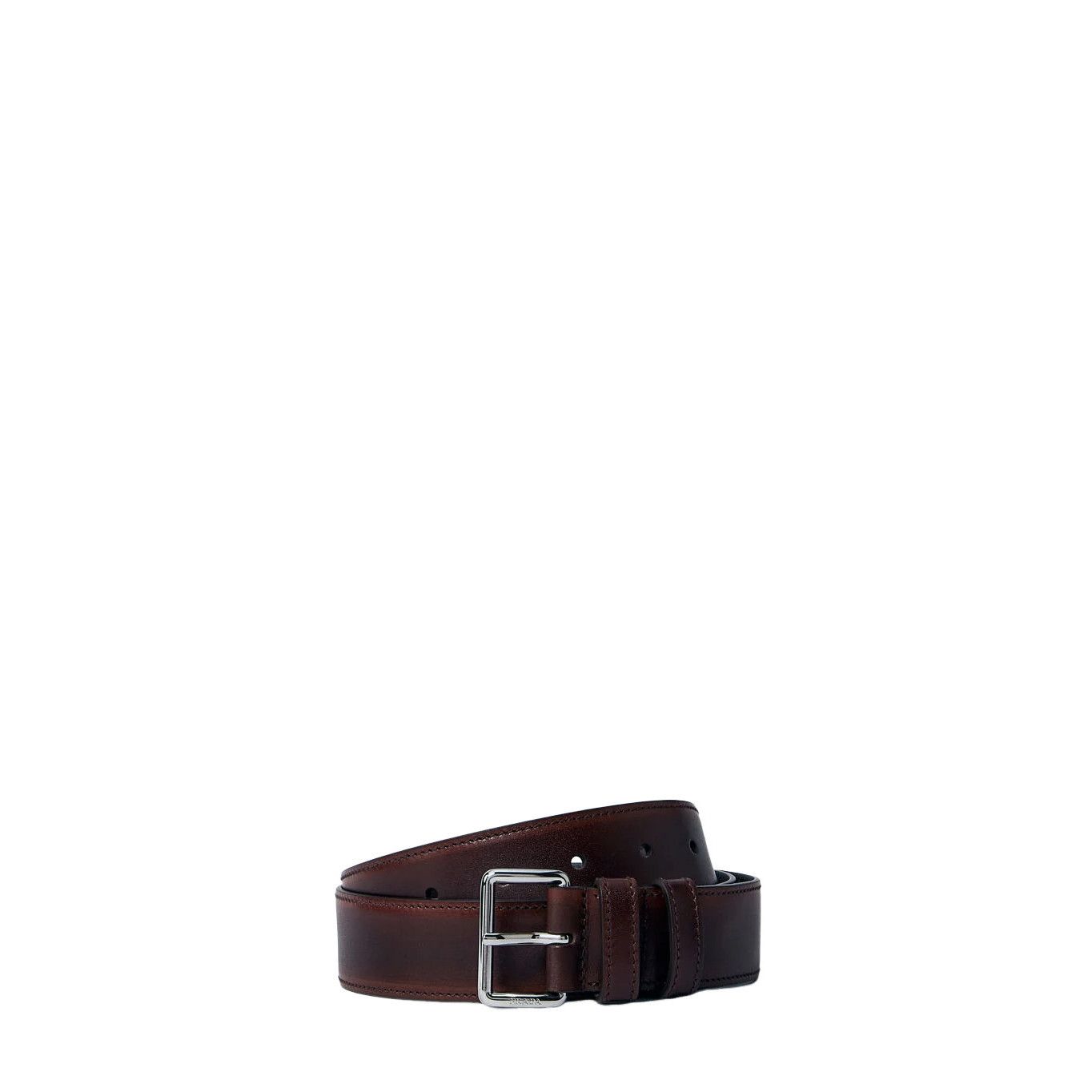 Prada PRADA Men's Brown Leather Belt New & Authentic (Men's size:1 Size ONE SIZE - 3 Thumbnail