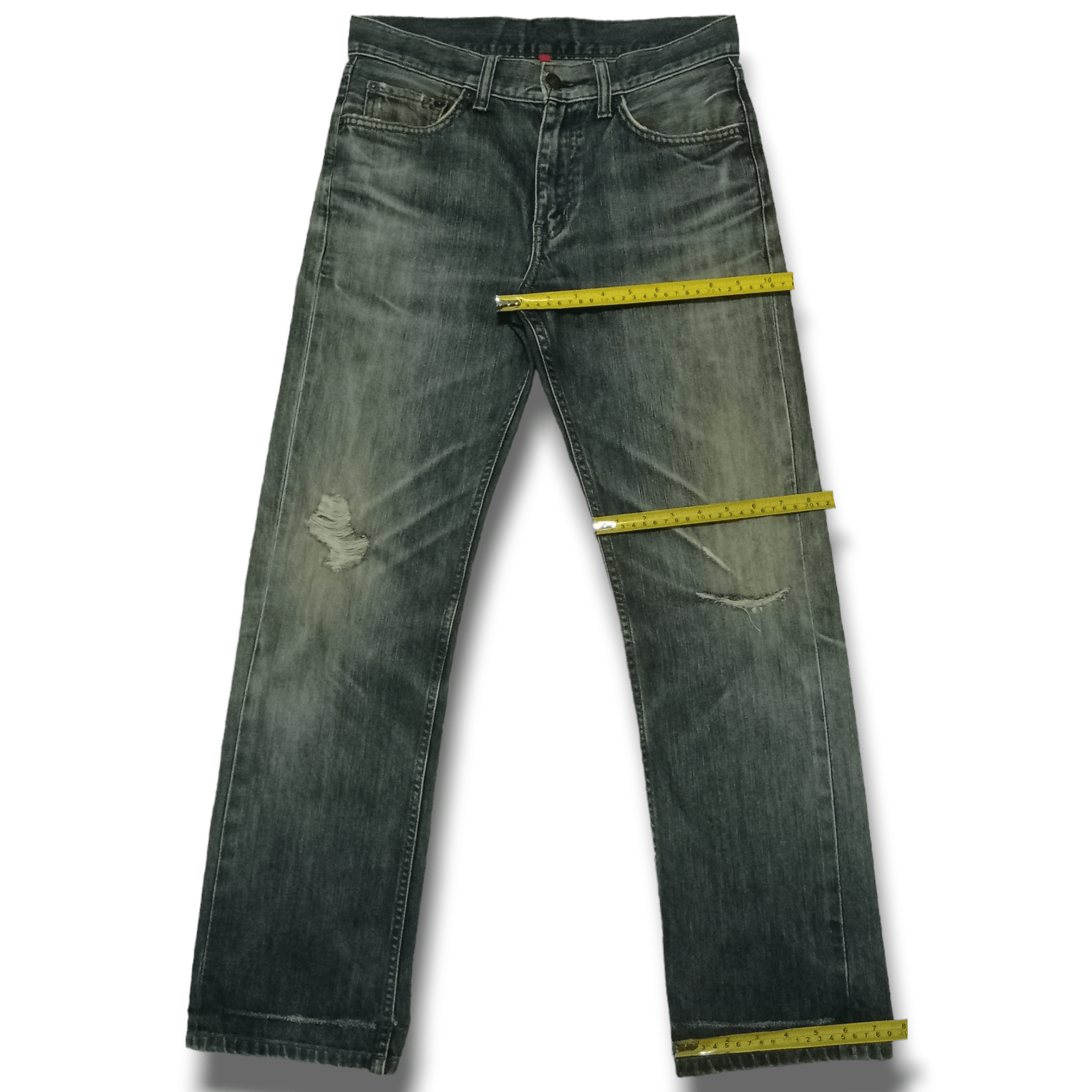Japanese Brand × Uniqlo Vintage Japanese Uniqlo Blue Wash Distressed Jeans 30x28 Size US 30 / EU 46 - 8 Thumbnail