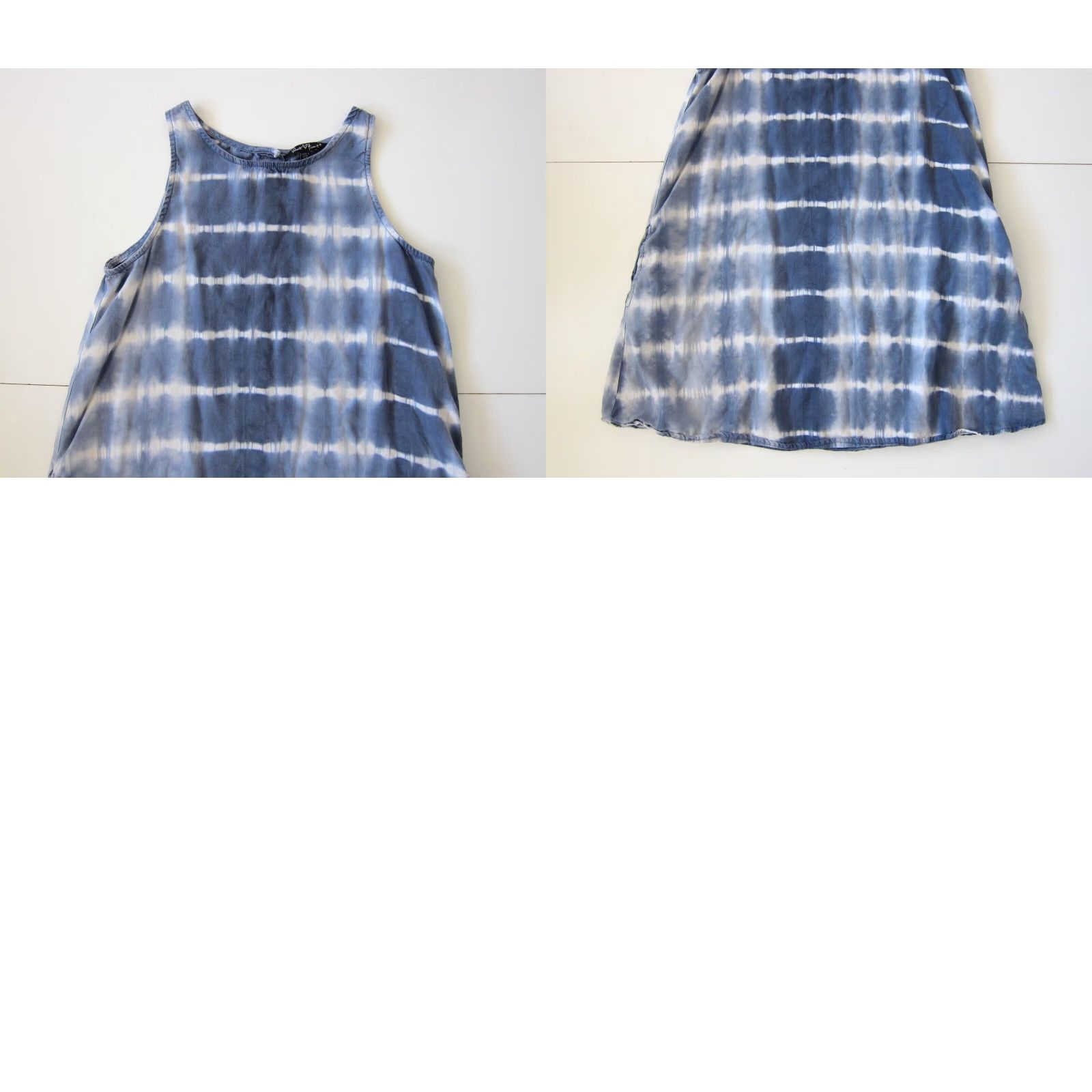 Velvet Velvet Heart Dress Tank XS Sleeveless Tie Dye Pocket Blue Rayon Knee Length Women Regular Colorful 90s Theme? Size XS / US 0-2 / IT 36-38 - 8 Thumbnail
