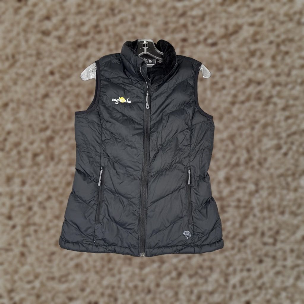 Mountain Hardwear VINTAGE? No — Mountain Hardwear Vest Women Small Black Down Puffer Quilted Zip Eagle Lake Logo Size S / US 4 / IT 40 - 1 Thumbnail