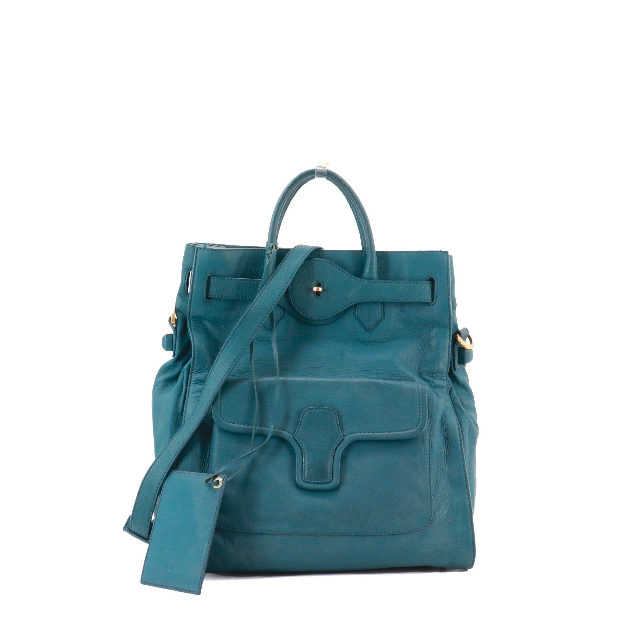 Balenciaga BALENCIAGA - Balenciaga Pleine Fleur handbag in duck blue grained leather Size ONE SIZE - 1 Thumbnail