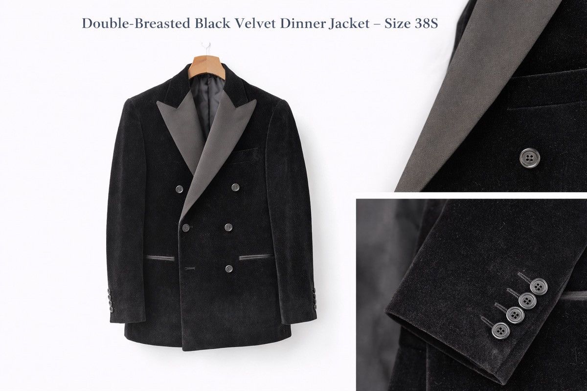 Other Double Breasted Black Velvet Dinner Jacket - 38S Size 38S - 1 Preview