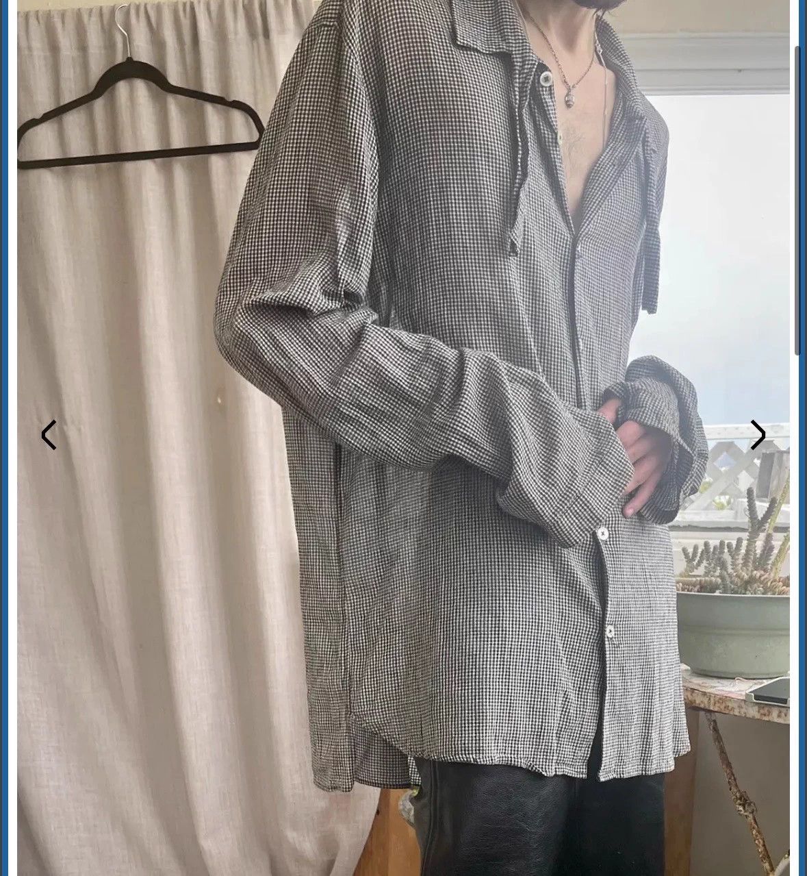 Ann Demeulemeester AnnDemeulemeester Black White Plaid Sheer Unisex XXS Size US XXS / EU 40 - 1 Thumbnail