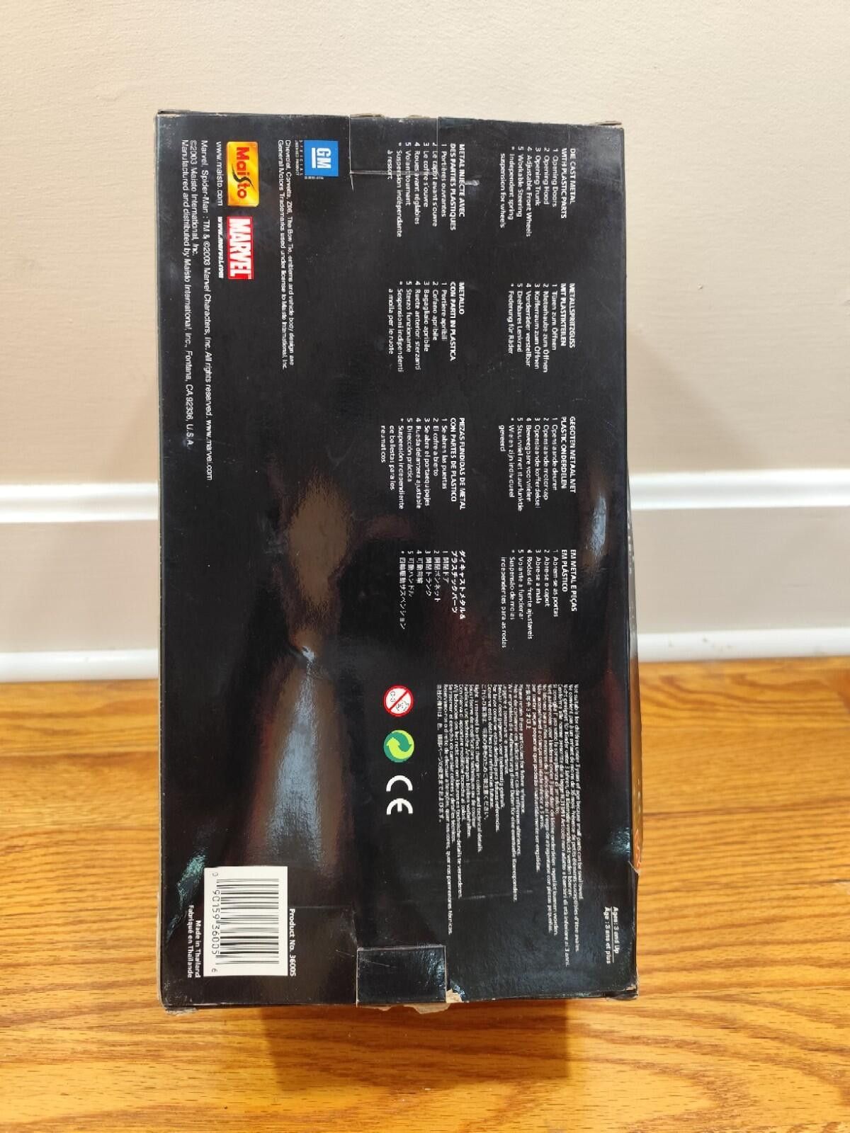 Other Marvel Spiderman Maisto 2003 1:18 Scale Corvette Z06 Diecast Size ONE SIZE - 12 Thumbnail