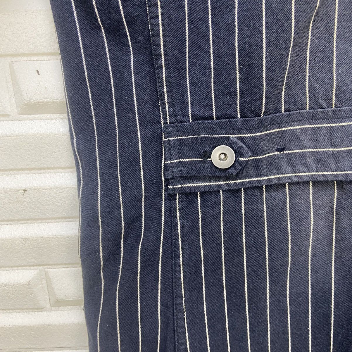 Japanese Brand Japanese Brand Thanx God Stripes Distressed Denim Jacket Size US S / EU 44-46 / 1 - 13 Thumbnail