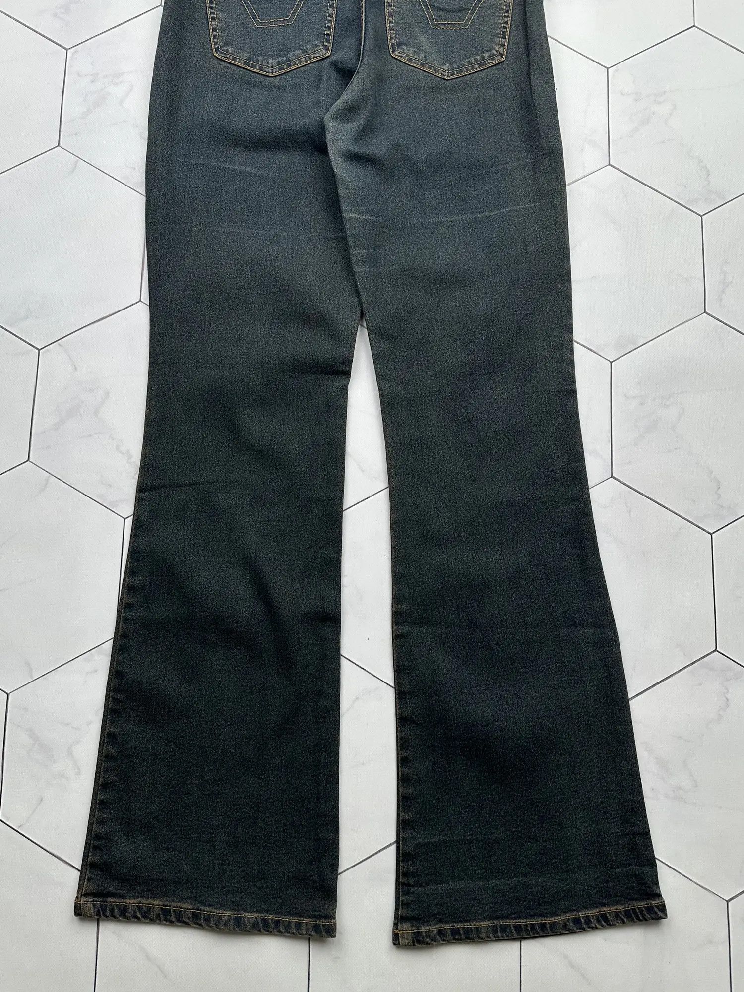 Japanese Brand Vintage Printed Flare Jeans (B425)E2 Size 27" / US 4 / IT 40 - 6 Thumbnail