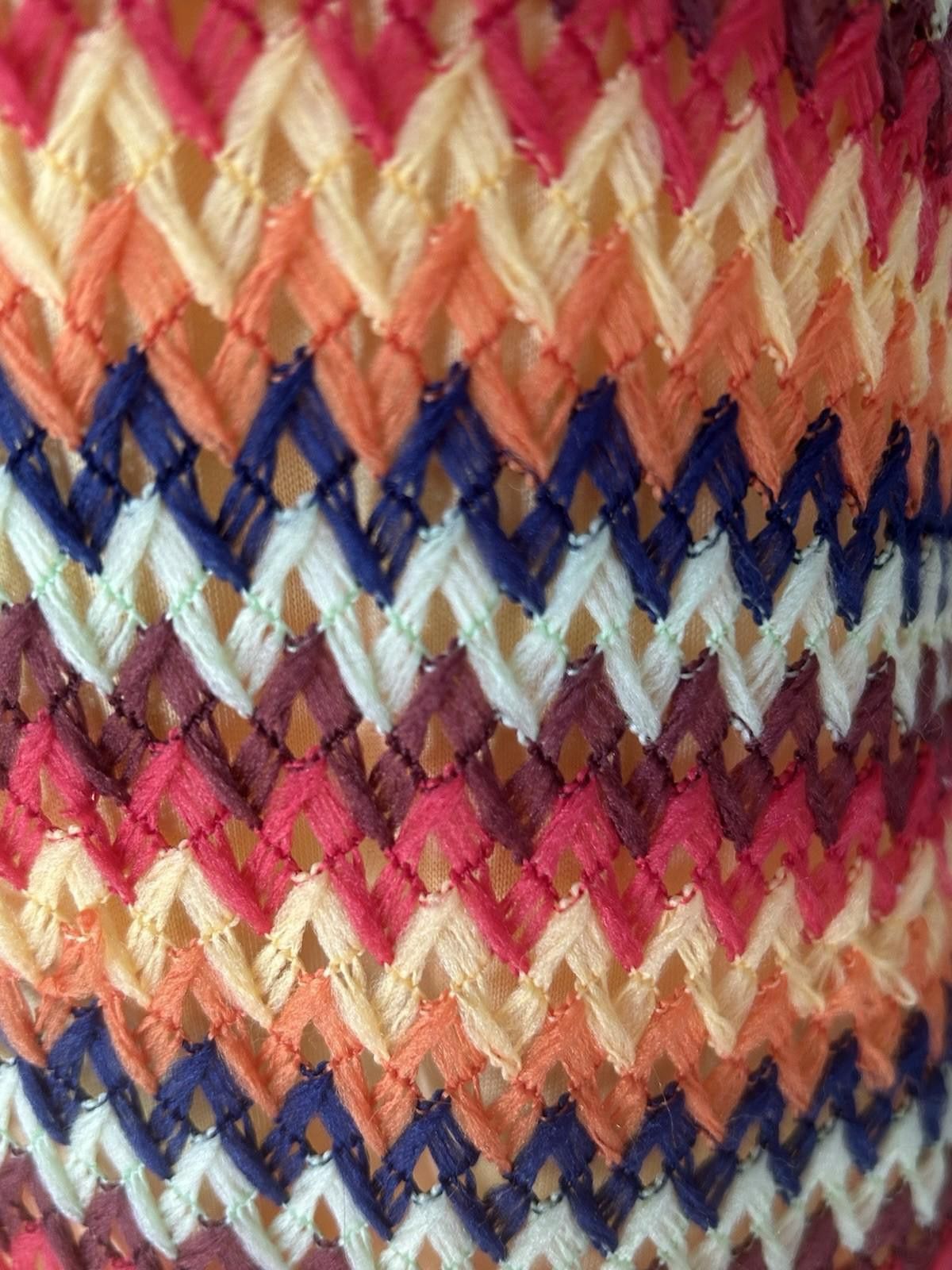 Other SJS Plus Size 1X Chevron Multi Colored Crochet Tank Dress Size XL / US 12-14 / IT 48-50 - 3 Thumbnail