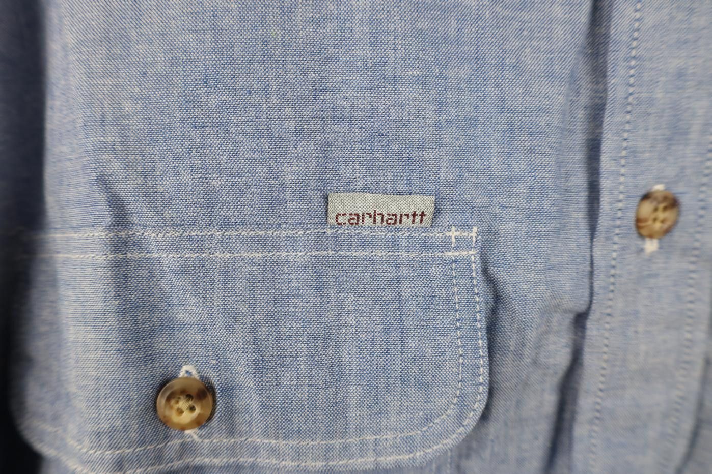 Carhartt Deadstock Vintage 90s Carhartt Chambray Short Sleeve Shirt Size US XL / EU 56 / 4 - 4 Thumbnail