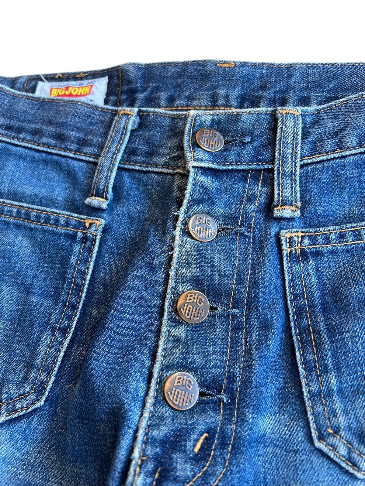 Japanese Brand Vintage BigJohn Super Bootcut Distressed Mudwash Jean Size US 31 - 8 Thumbnail
