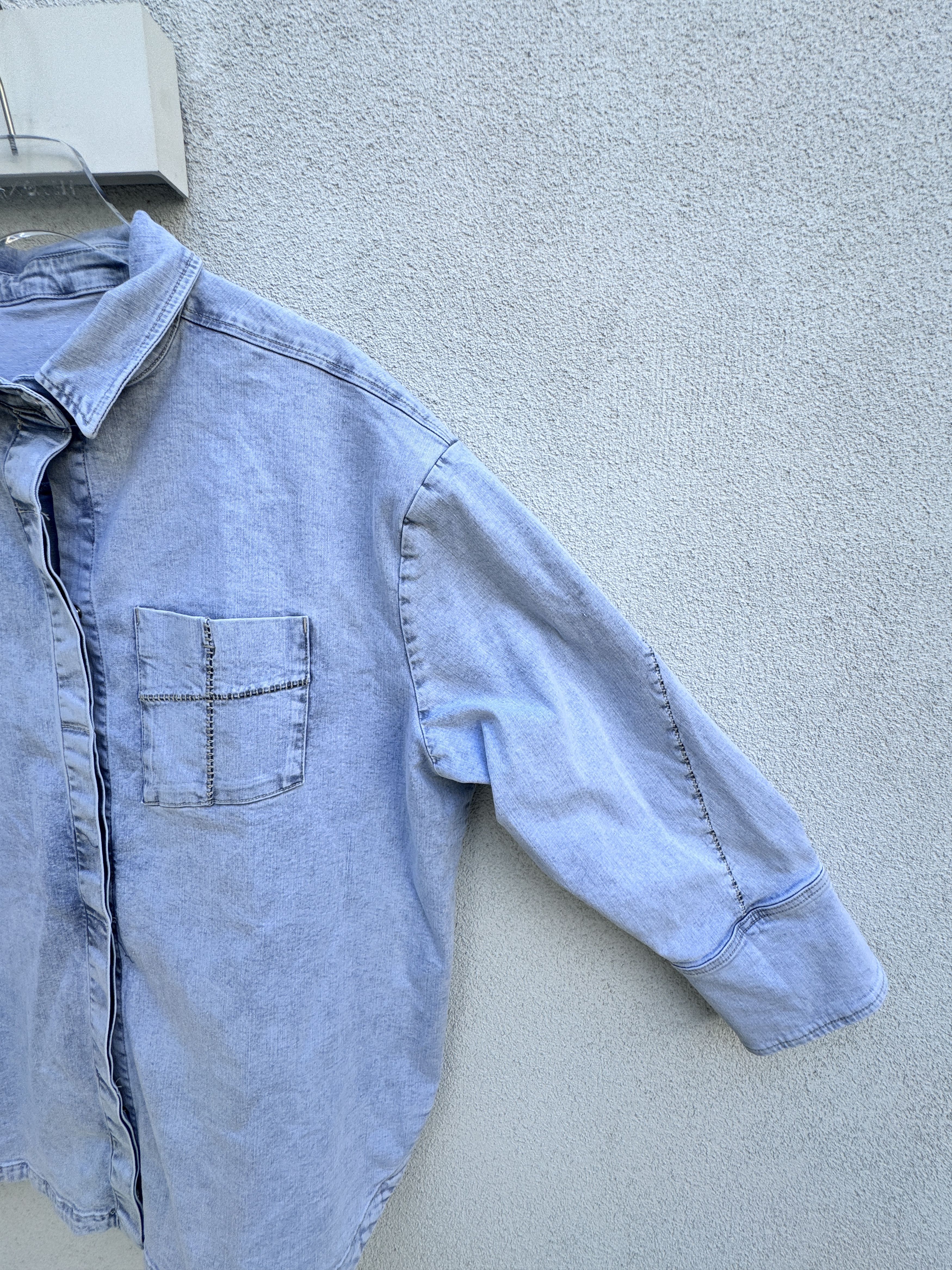 Thom Krom THOM KROM Unisex Oversized Blue Jeans Shirt Size M to XL Size US M / EU 48-50 / 2 - 12 Thumbnail