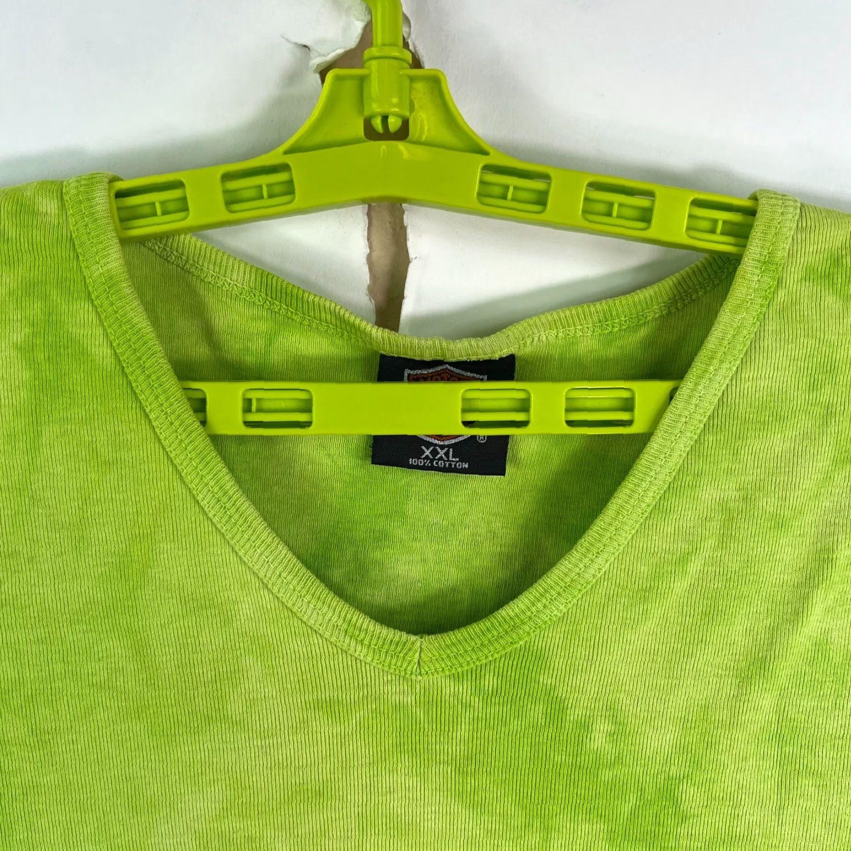 Harley Davidson VINTAGE Harley-Davidson Women's T-Shirt 2XL Short Sleeve Green Casual Motorcycle 2000s Size XXL / US 16-18 / IT 52-54 - 3 Thumbnail