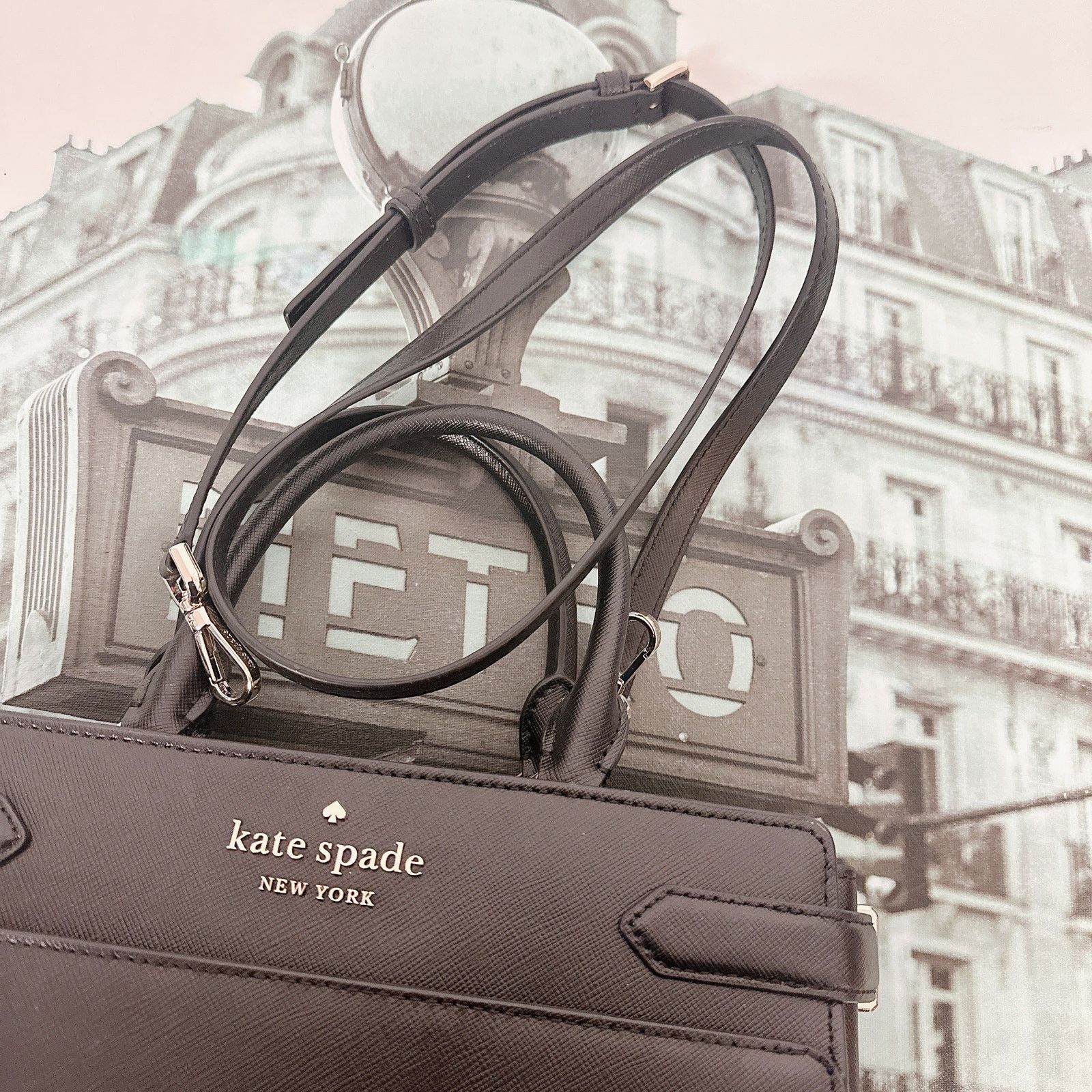 Kate Spade Kate Spade WKRU6951 Staci Medium Satchel Black Size ONE SIZE - 6 Thumbnail