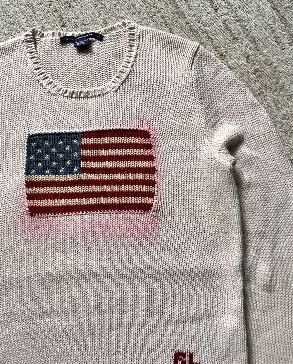 Polo Ralph Lauren × Ralph Lauren Sport Vtg Ralph Lauren Knitted Polo Sport America Flag Knitwear Size US M / EU 48-50 / 2 - 5 Thumbnail