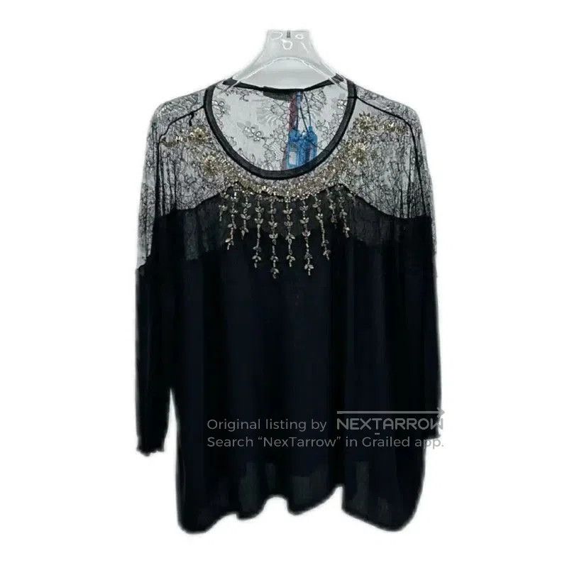 Valentino Valentino Black Women’s Sweater with Lace Detail . Size XS / US 0-2 / IT 36-38 - 3 Thumbnail