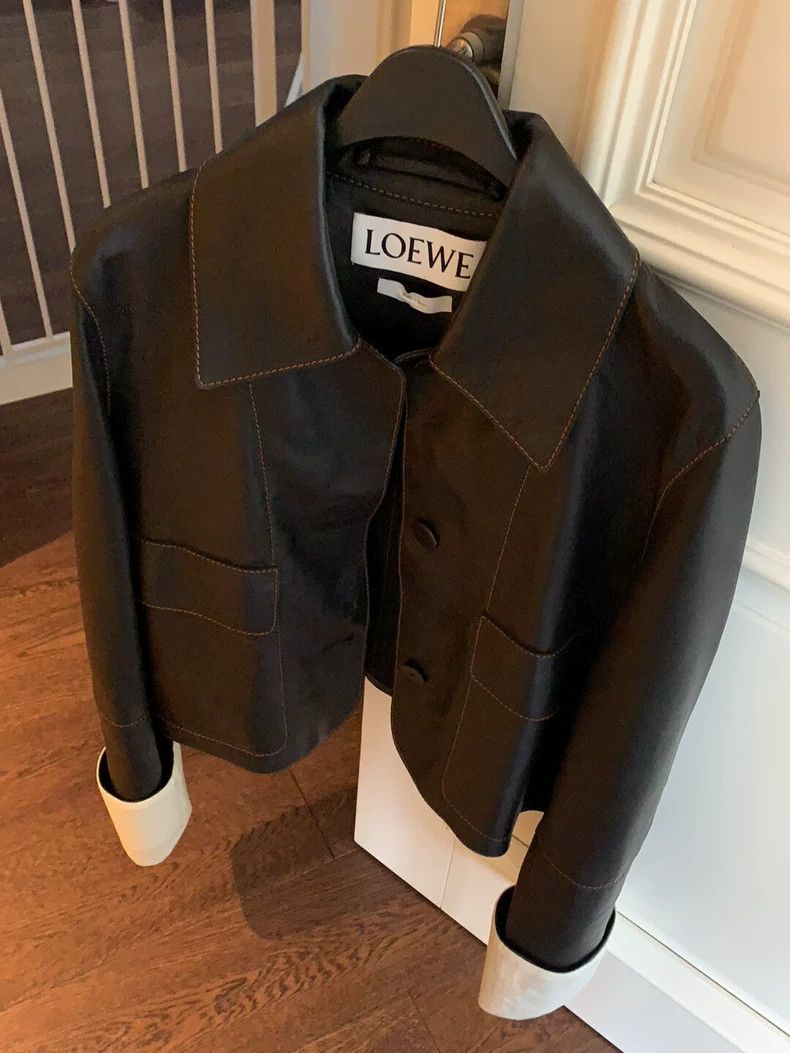 Loewe Loewe Rimmed leather coat with matching colors Size XXS / US 00 / IT 34 - 1 Thumbnail