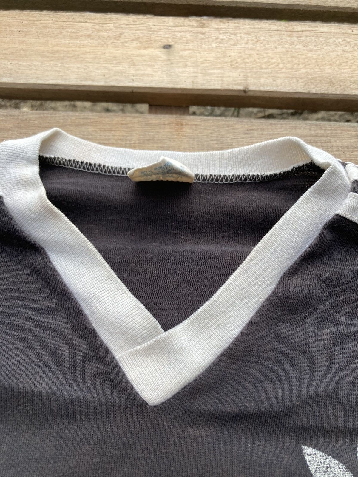Vintage Vintage 80s Adidas Trefoil Logo V-neck T shirt Size US M / EU 48-50 / 2 - 5 Thumbnail