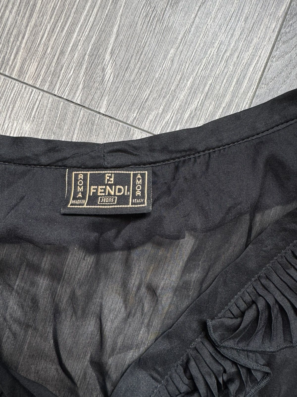 Fendi Fendi Roma Sheer Ruffle Detail Silk Chiffon Slipdress Size M / US 6-8 / IT 42-44 - 4 Thumbnail