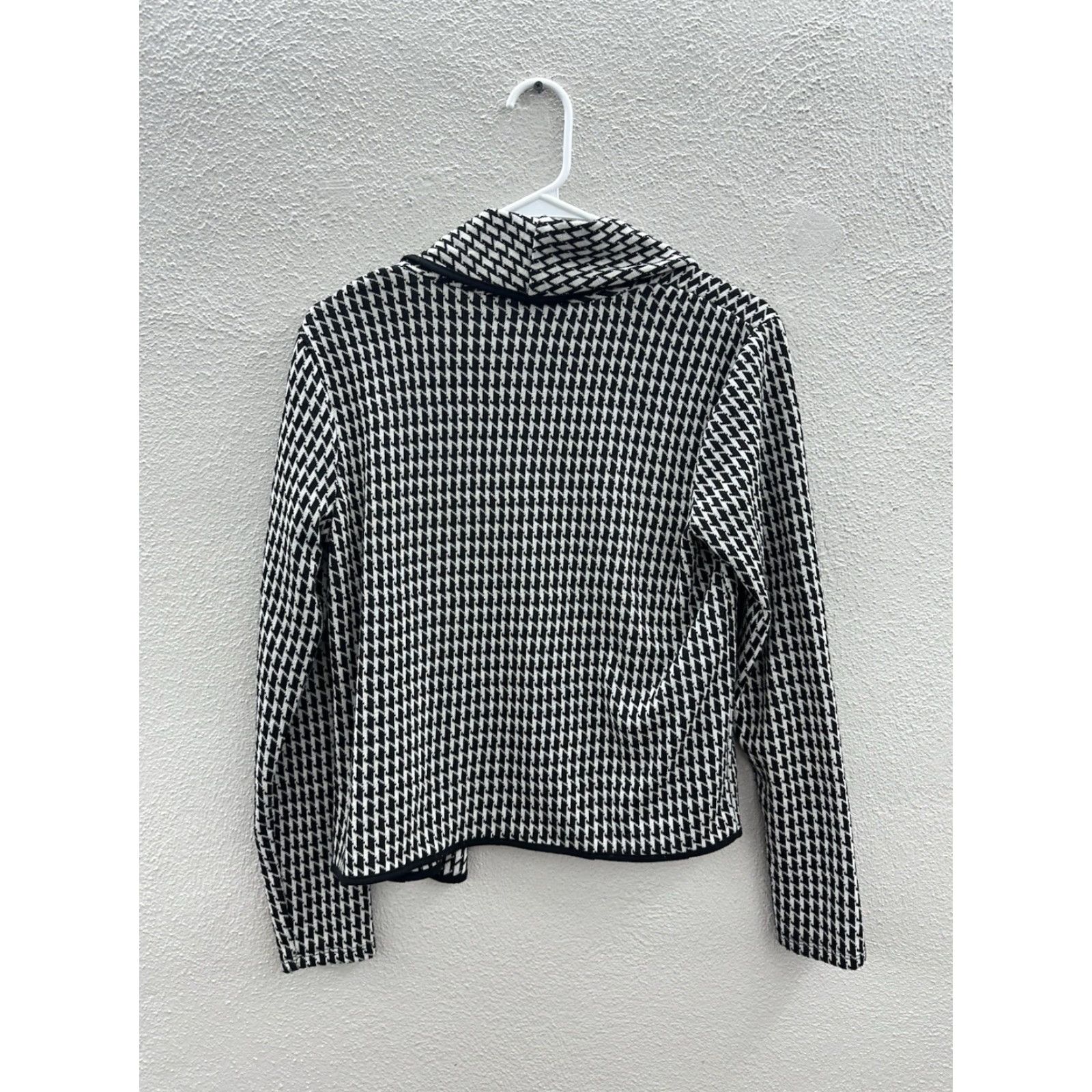 Vintage Kim Rogers Cardigan Womens Small Black White Houndstooth Open Front Long Sleeve Knit Women's Cardigan Small Black Houndstooth Mensobox Size S / US 4 / IT 40 - 7 Thumbnail