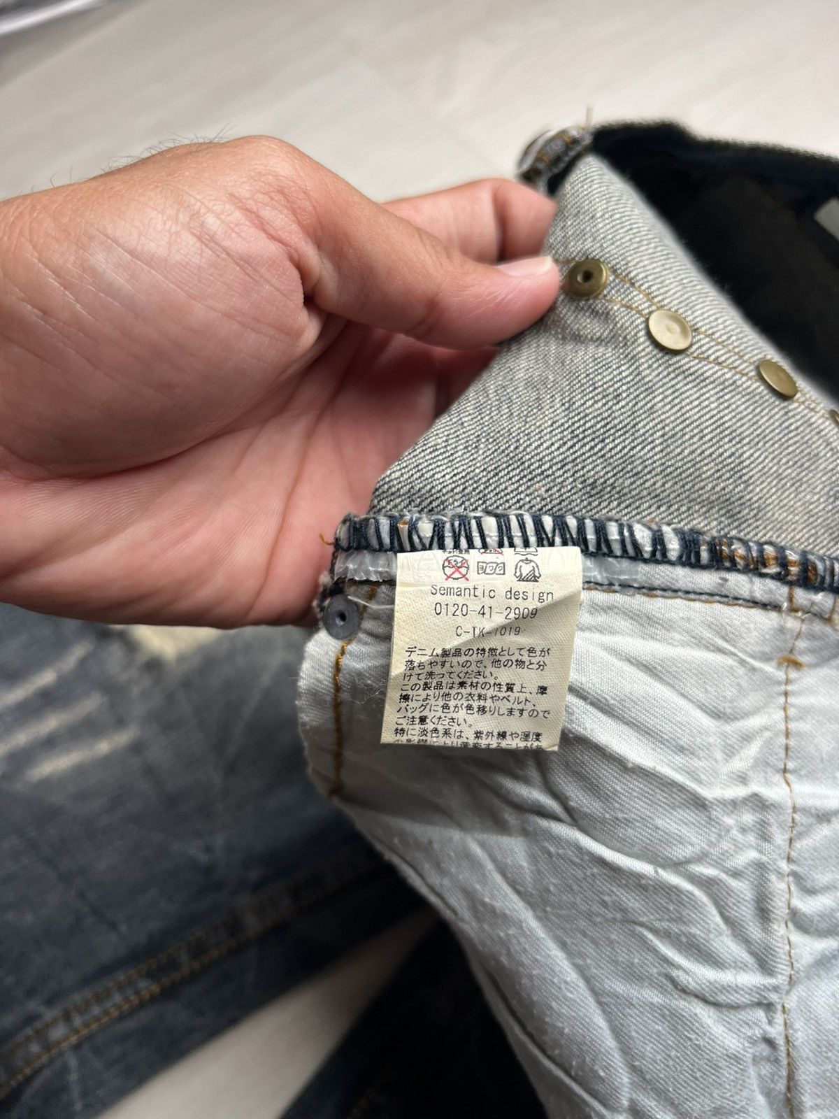 Le Grande Bleu (L.G.B.) Semantic Design Distressed Studded Flared Jeans Size US 32 / EU 48 - 6 Thumbnail